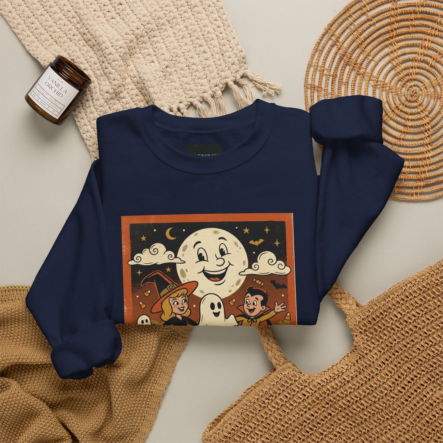 Friday Knights - Halloween Retro Crewneck Sweatshirt Trick Or Treaters