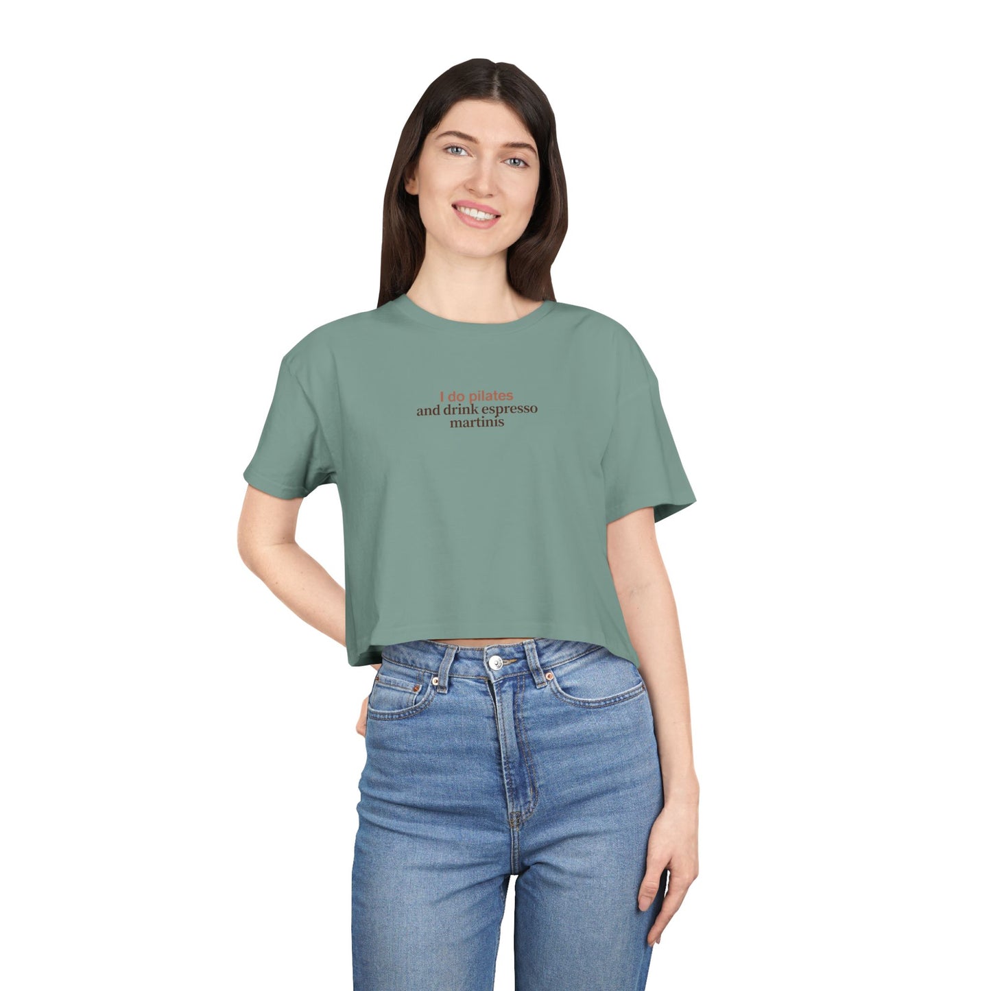 Friday Knights - I Do Pilates and Drink Espresso Martinis Crop top