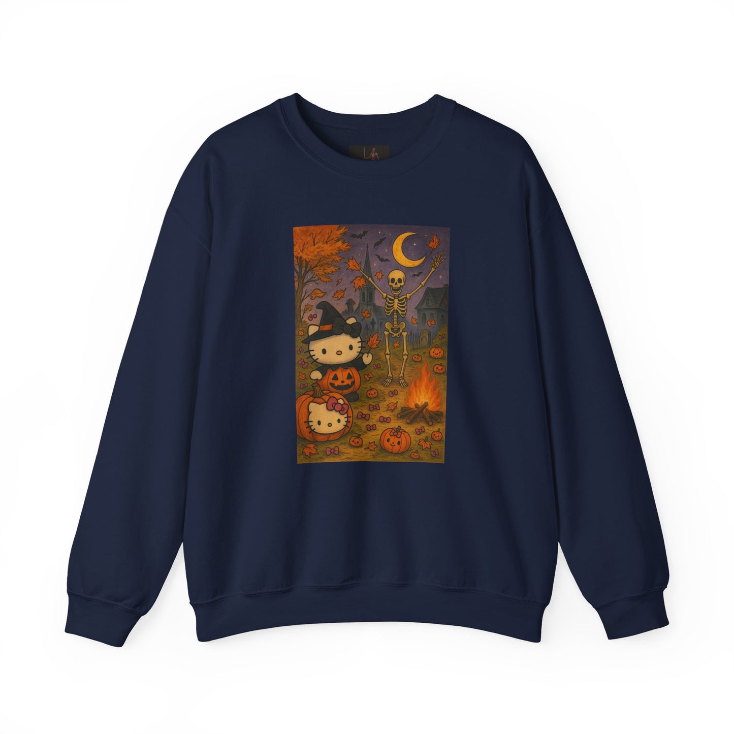 Friday Knights - Cute Halloween Kitty Pumpkin Night Graphic