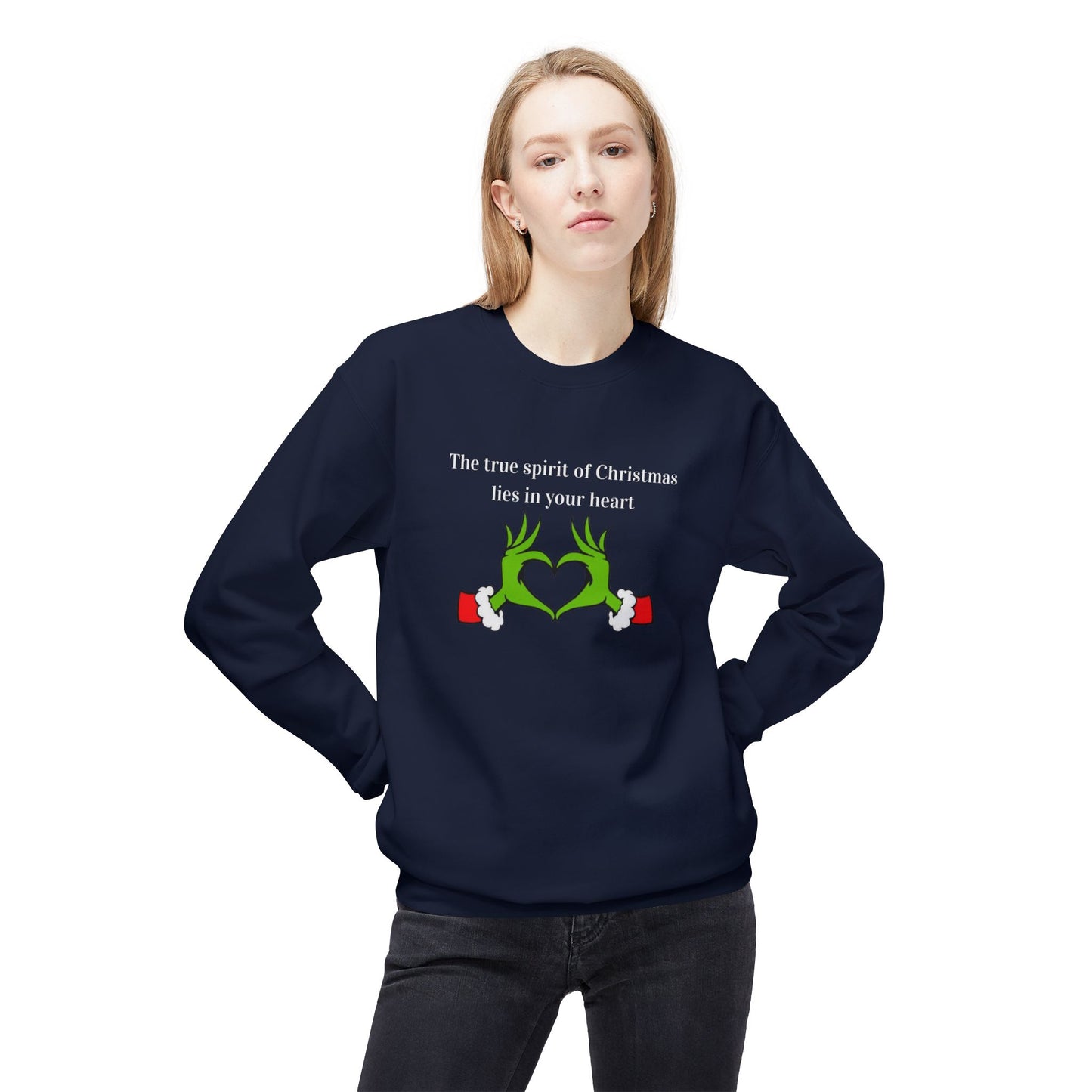 Friday Knights - Grinch the true spirit of Xmas... Fleece Crewneck Sweatshirt