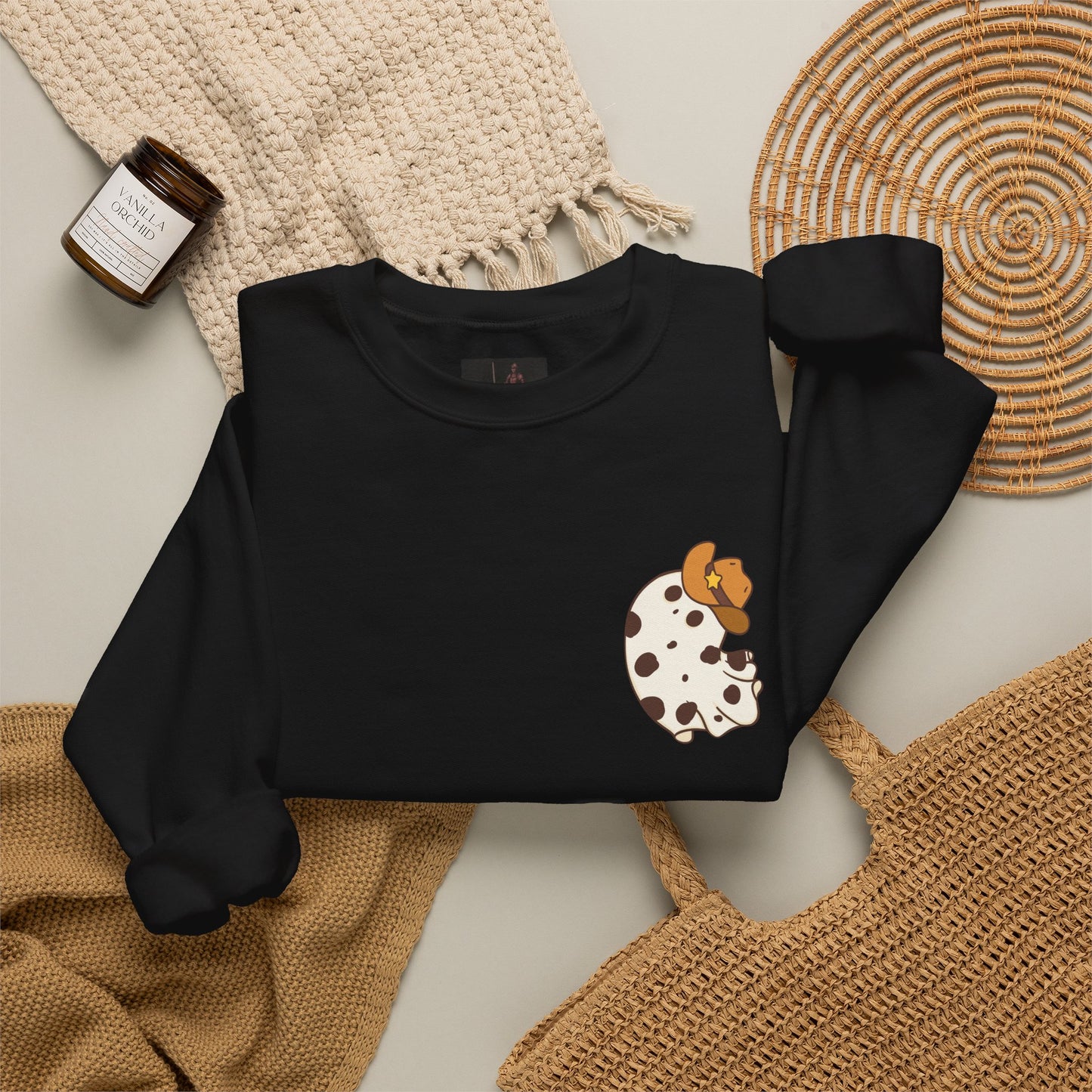 Friday Knights - Cow Spot Ghost Crewneck Sweatshirt