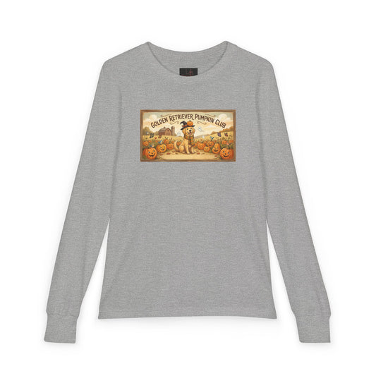 Friday Knights KIDS- Golden Retriever Pumpkin Club Youth Long Sleeve Tee
