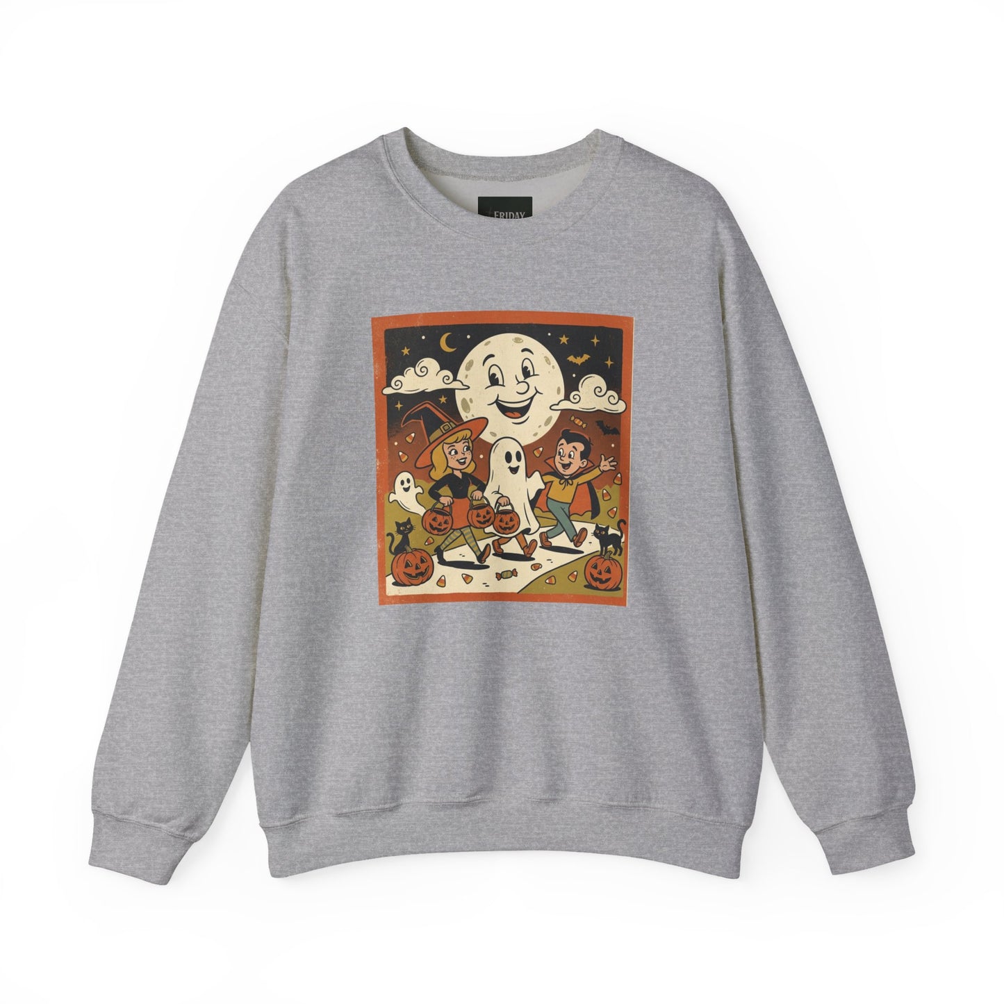 Friday Knights - Halloween Retro Crewneck Sweatshirt Trick Or Treaters