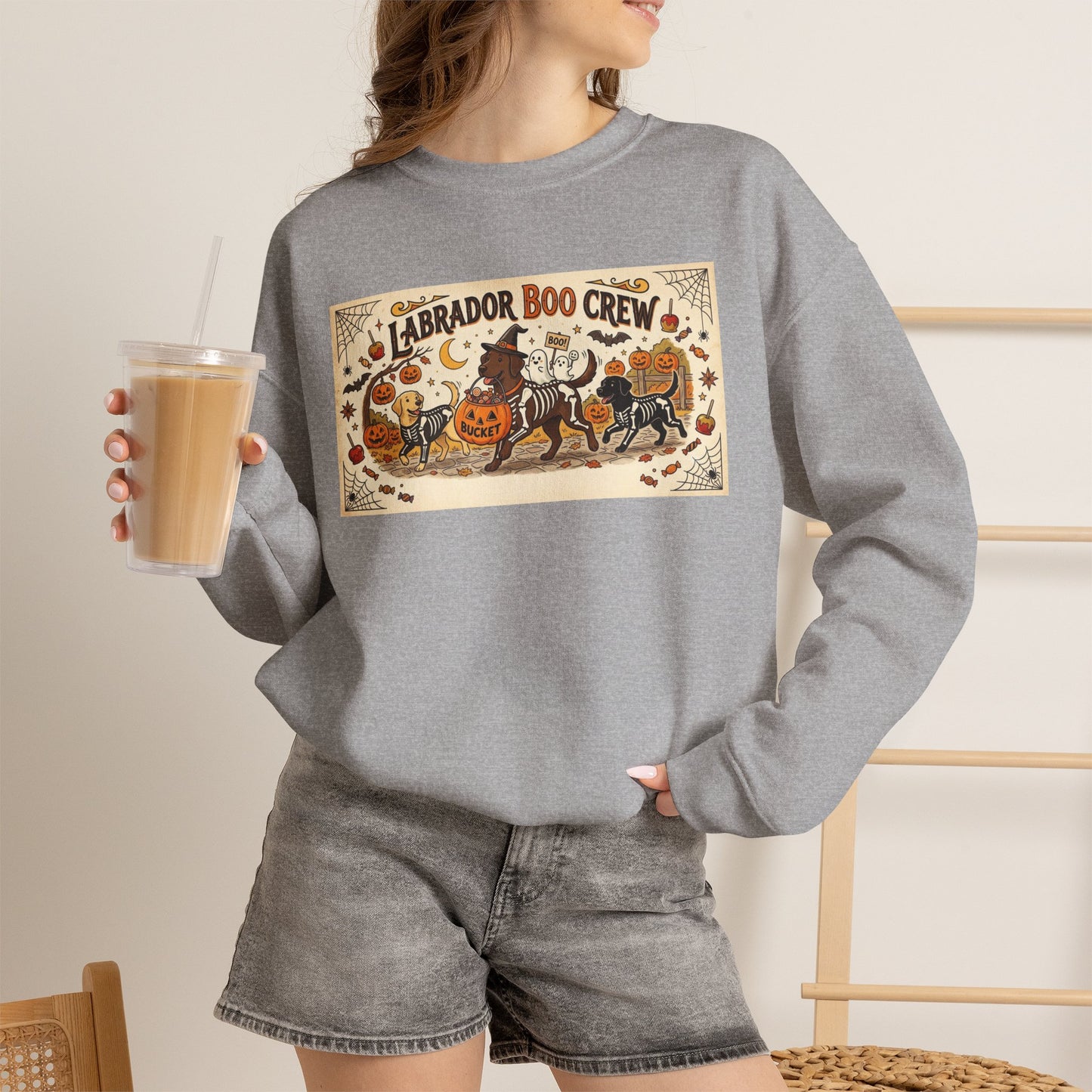 Friday Knights - Labrador Boo Crew Halloween Sweatshirt