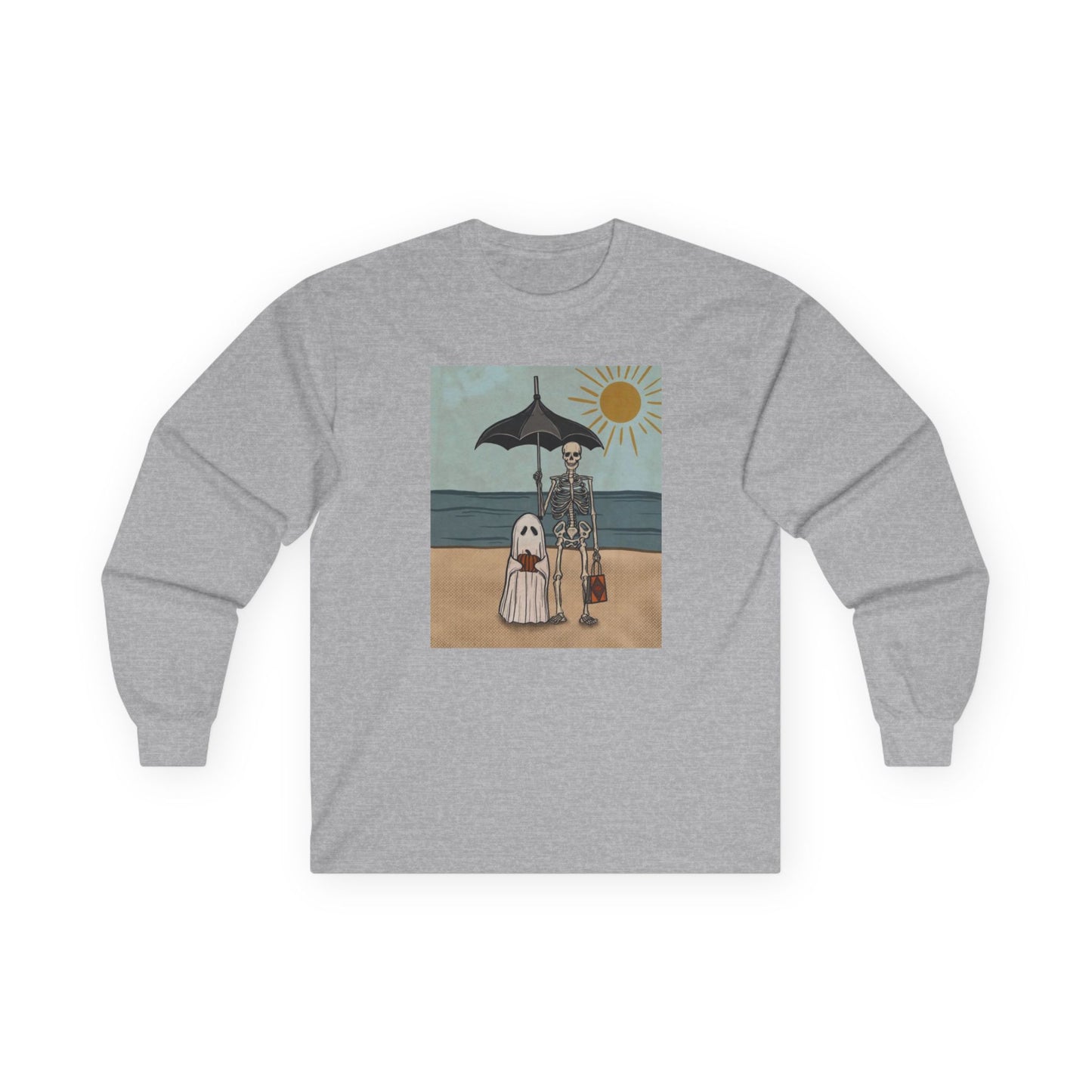 beach skeleton and ghost