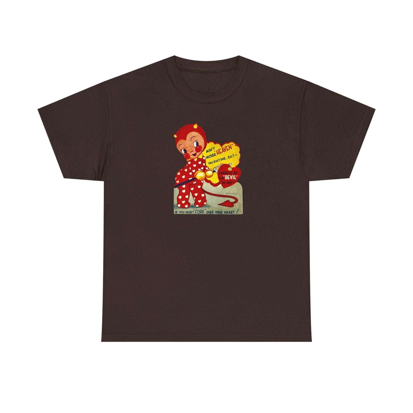 Friday Knights - Fork your heart Devil tee vintage Graphic T-Shirt