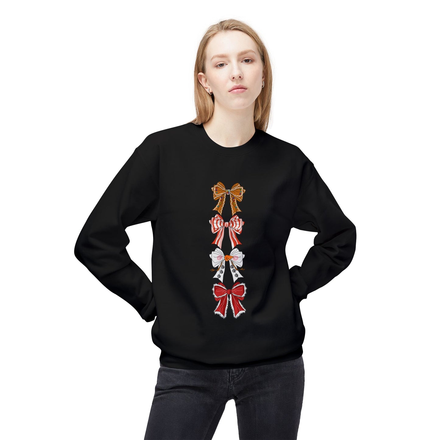Friday Knights - Holiday Bows Fleece Crewneck Sweatshirt