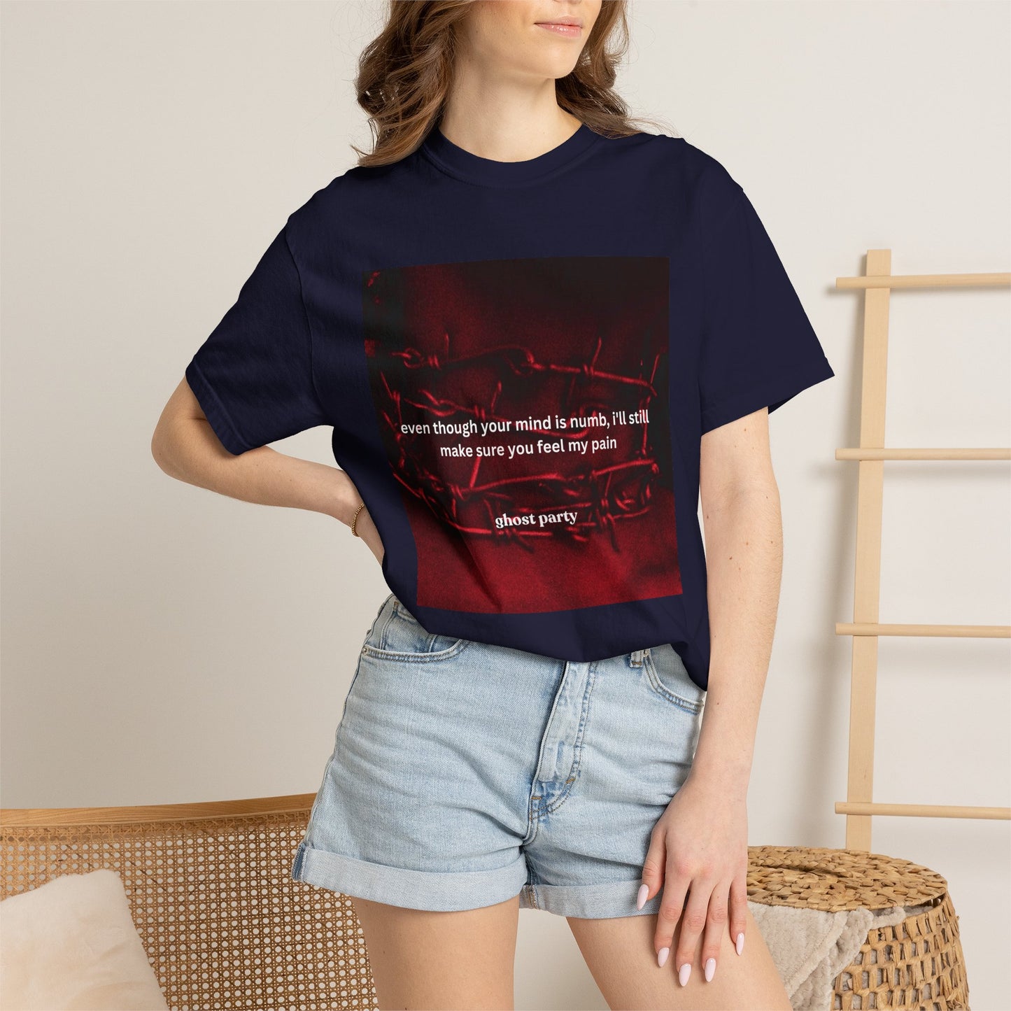 "even though your mind is numb, I'll still make sure you feel my pain" graphic tee