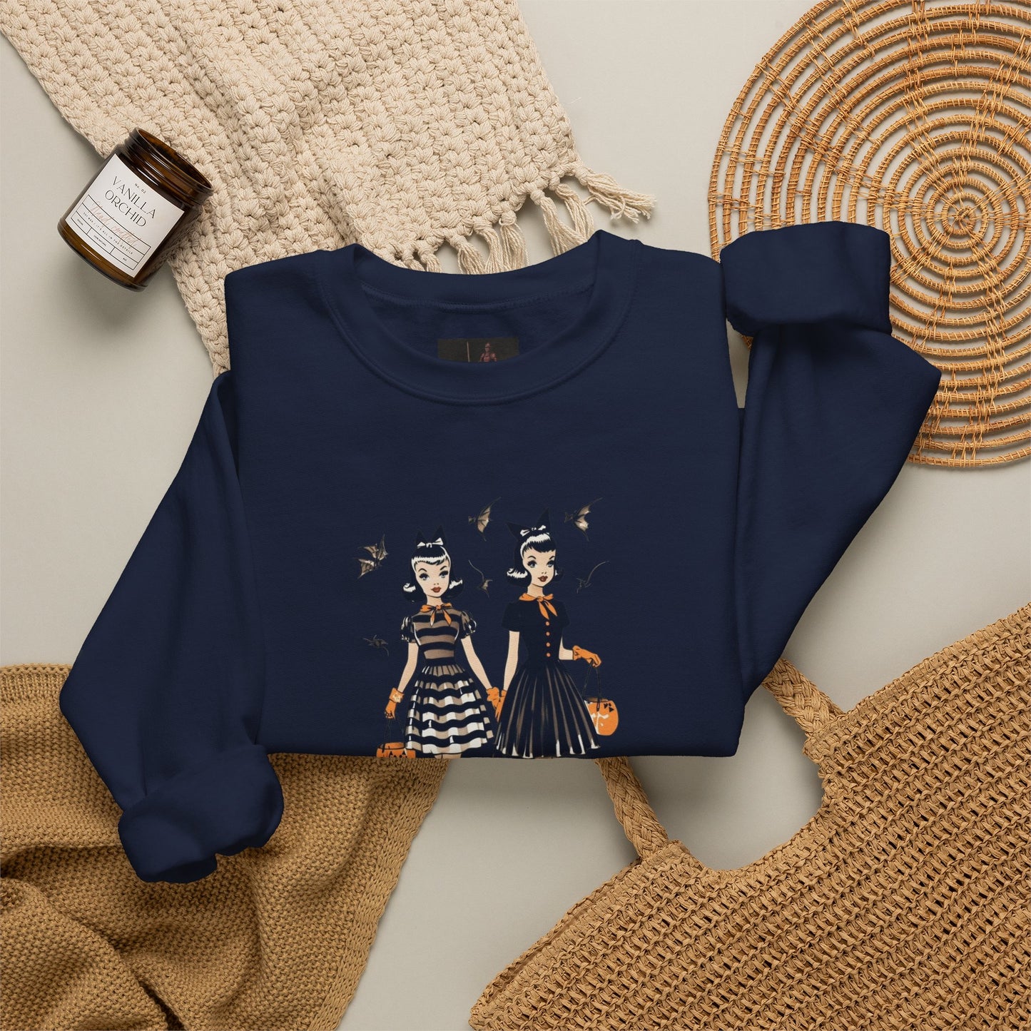 Friday Knights - Vintage Halloween Witch Sisters Sweatshirt