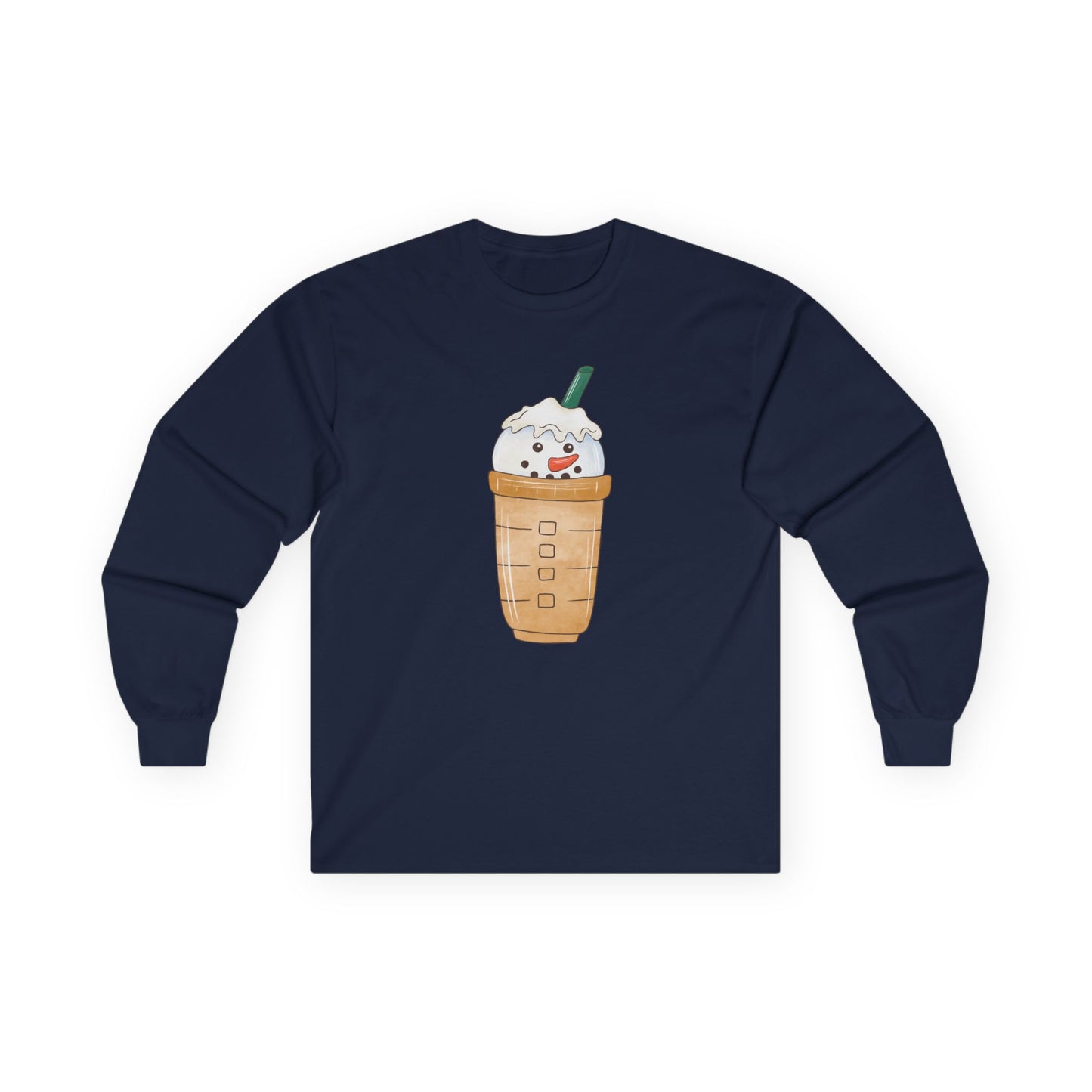 Friday Knights - Kawaii Snowman Frappuccino Long Sleeve Tee NONFLEECE