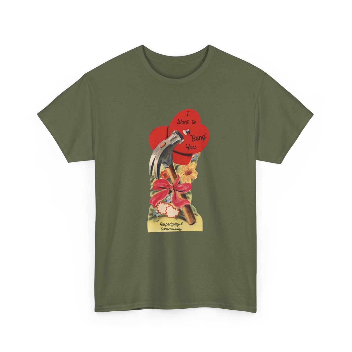 Friday Knights - I want to bang you hammer Vintage Valentine Graphic Tee