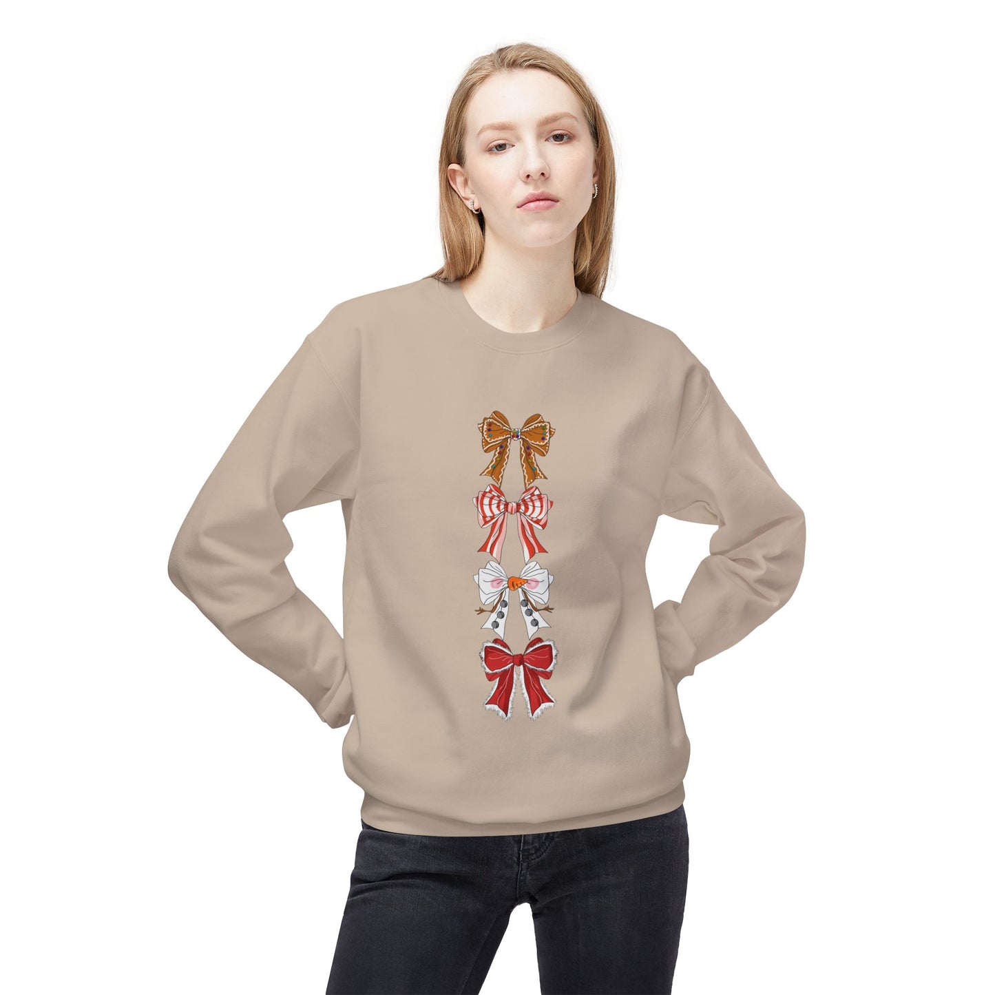 Friday Knights - Holiday Bows Fleece Crewneck Sweatshirt
