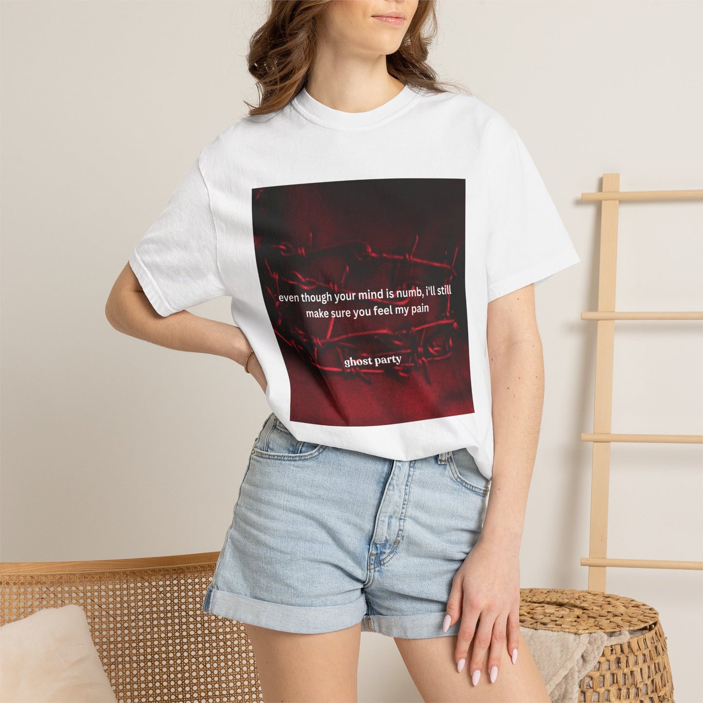 "even though your mind is numb, I'll still make sure you feel my pain" graphic tee