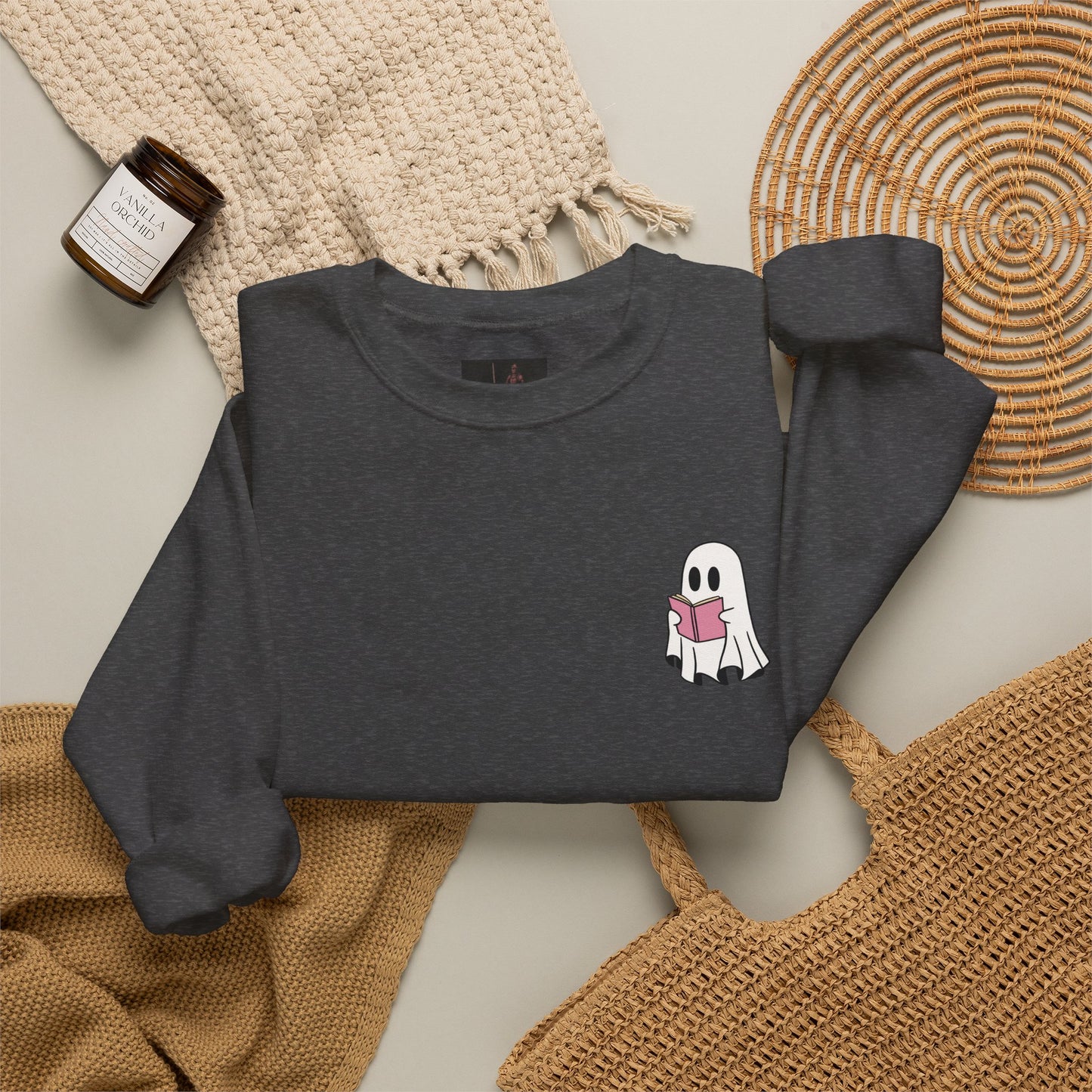Friday Knights - Ghost Reading Crewneck Sweatshirt