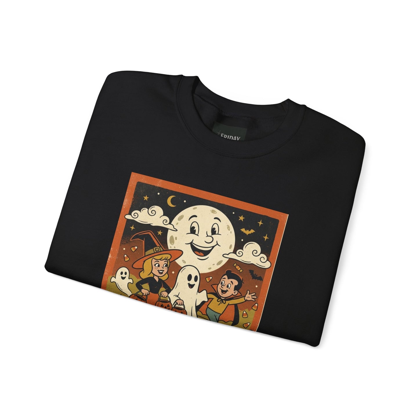 Friday Knights - Halloween Retro Crewneck Sweatshirt Trick Or Treaters