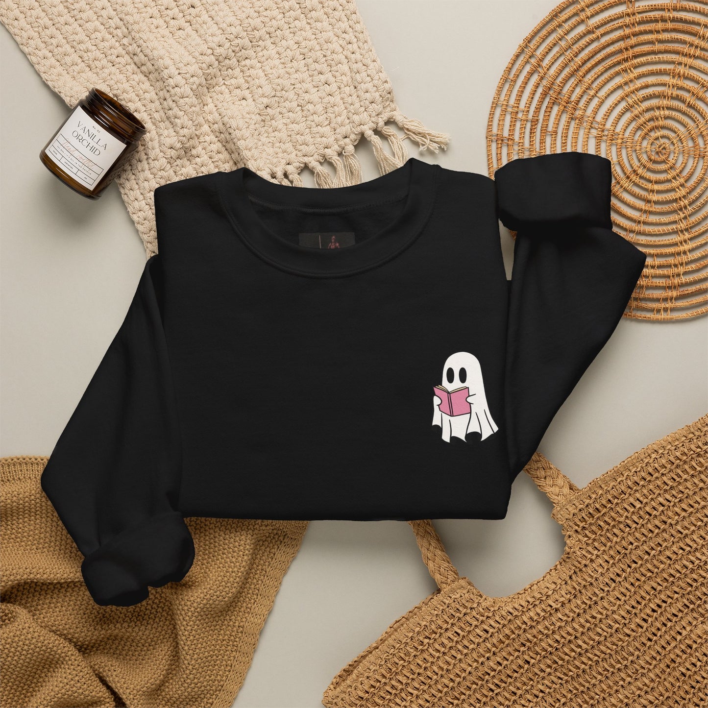 Friday Knights - Ghost Reading Crewneck Sweatshirt