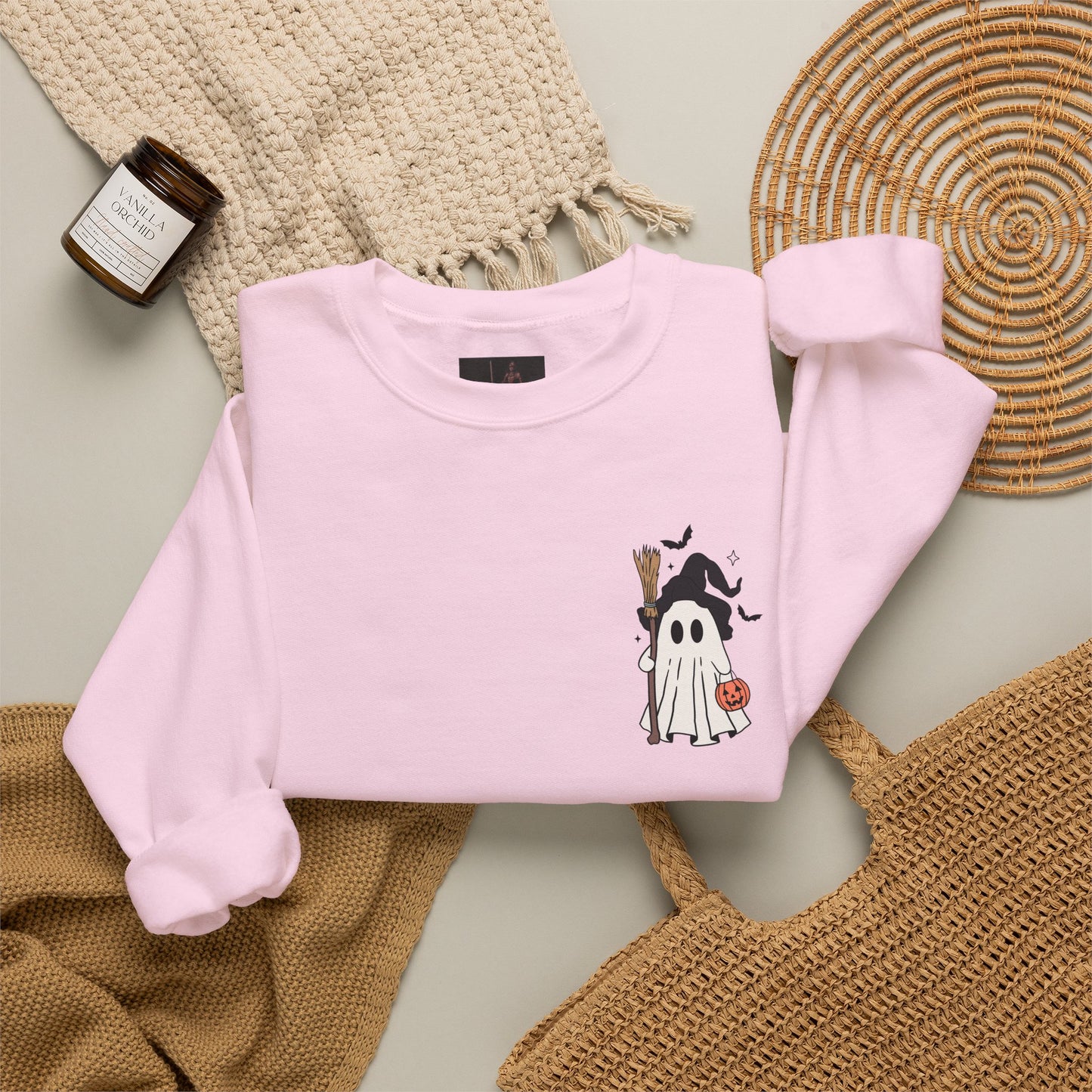 Friday Knights - Ghost in a Witch Hat Crewneck Sweatshirt