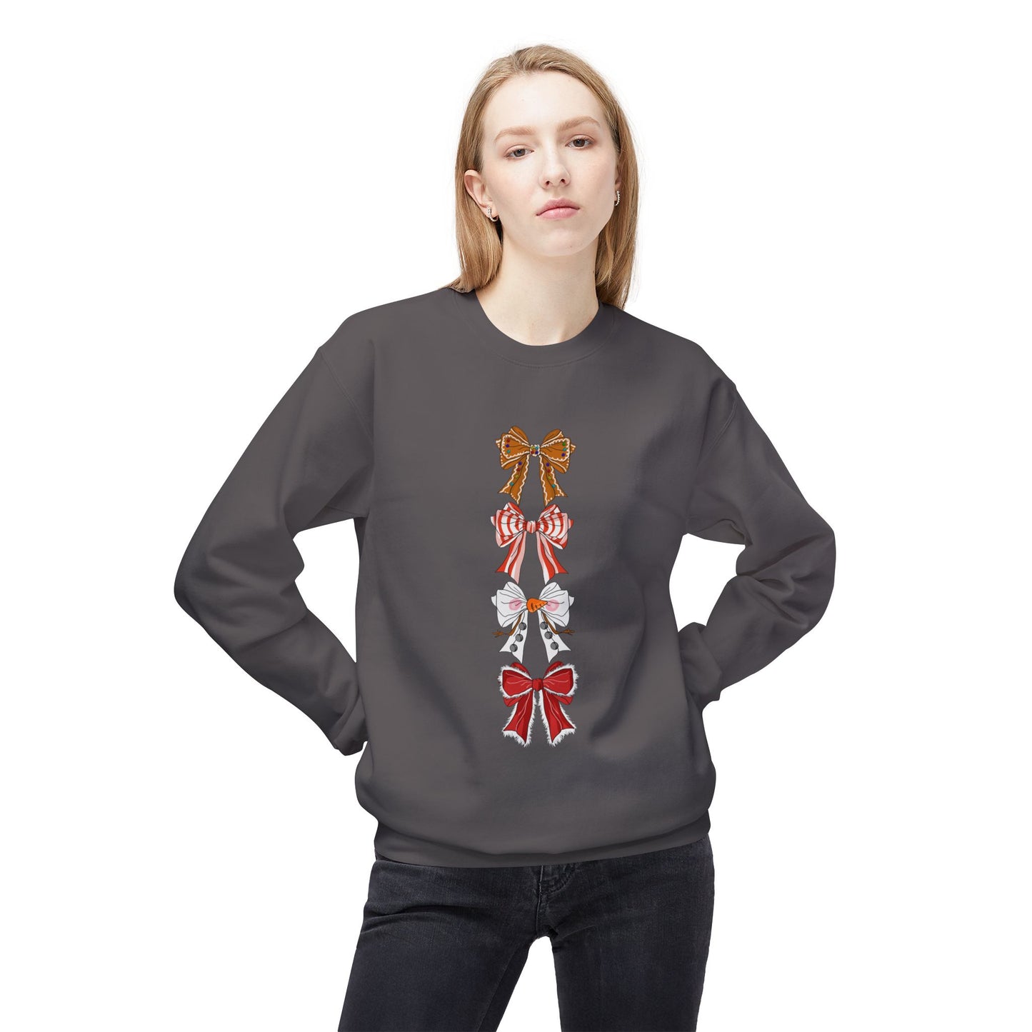 Friday Knights - Holiday Bows Fleece Crewneck Sweatshirt