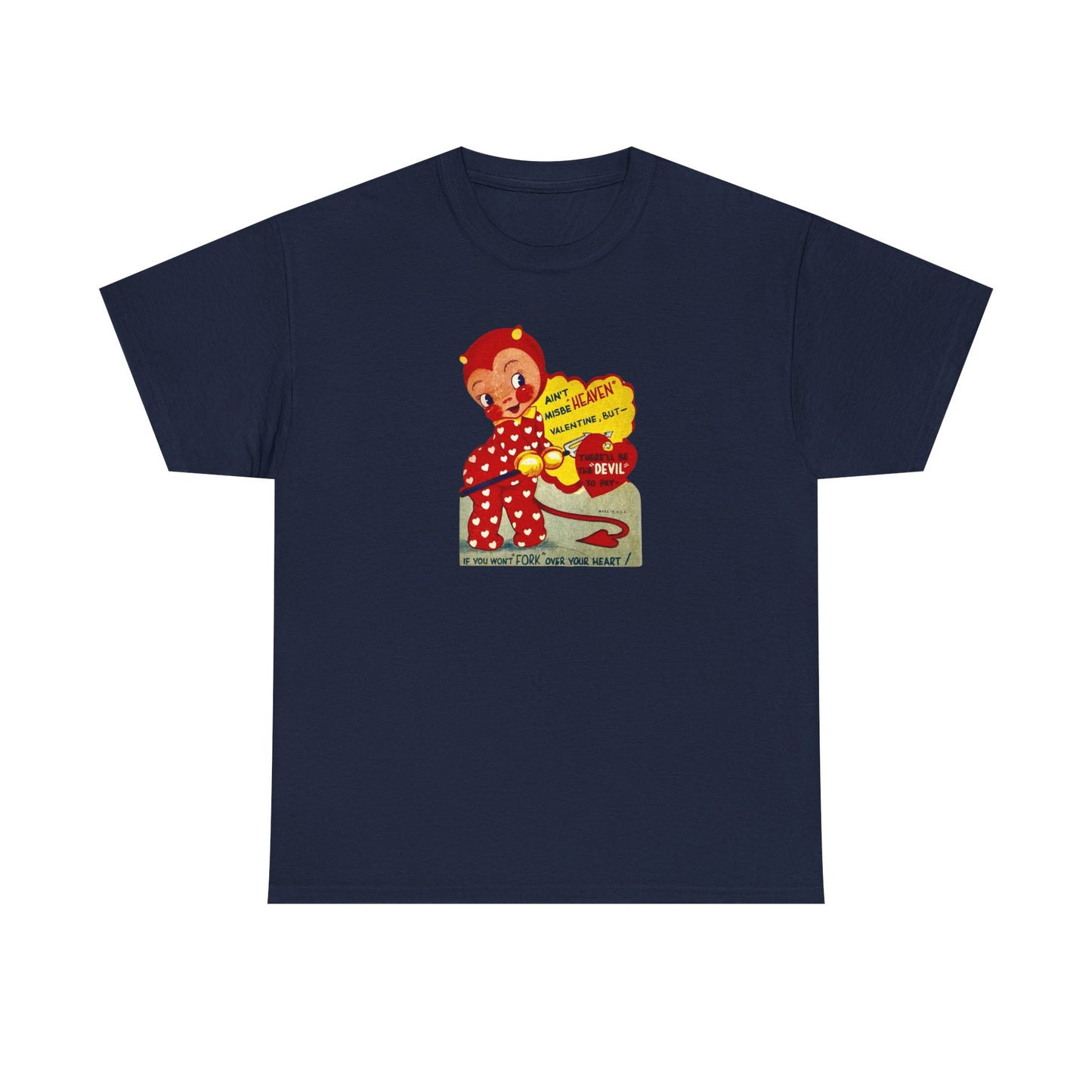 Friday Knights - Fork your heart Devil tee vintage Graphic T-Shirt