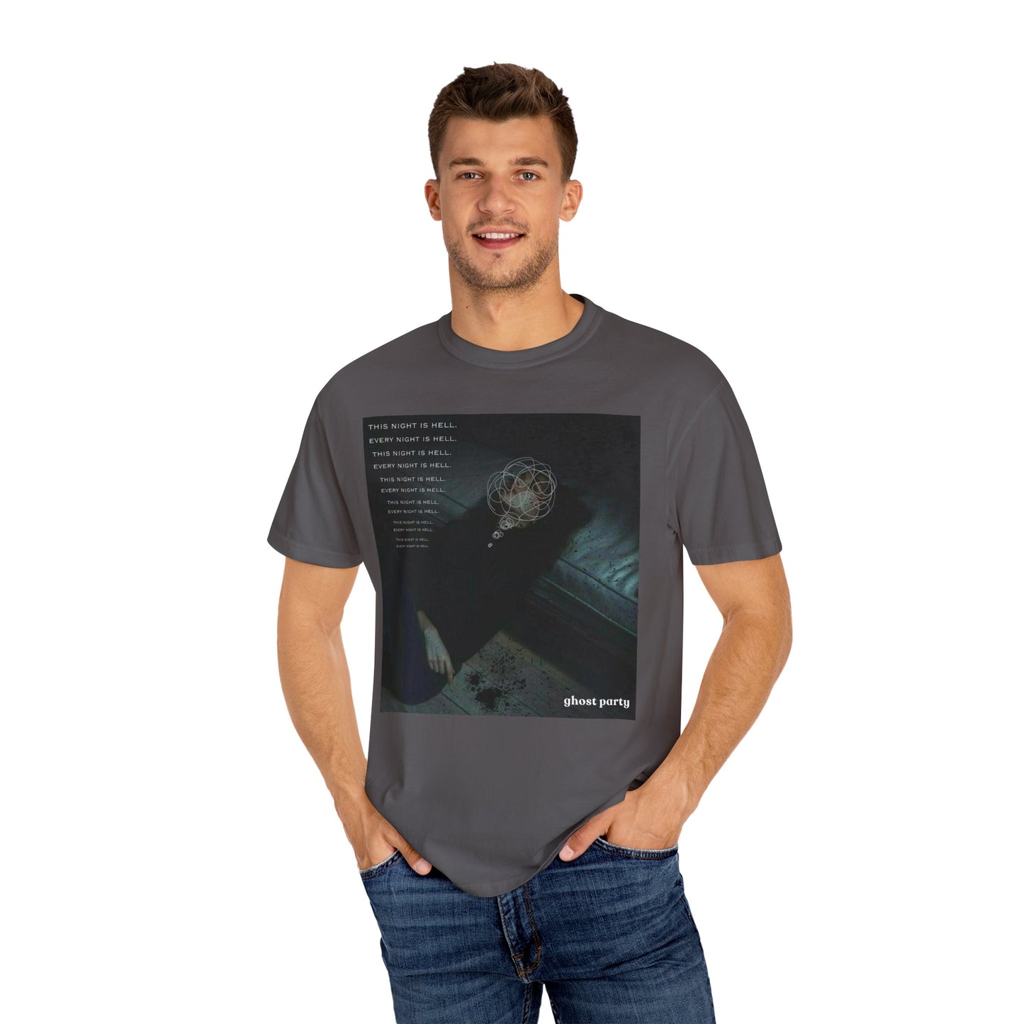 but this night is hell graphic tee