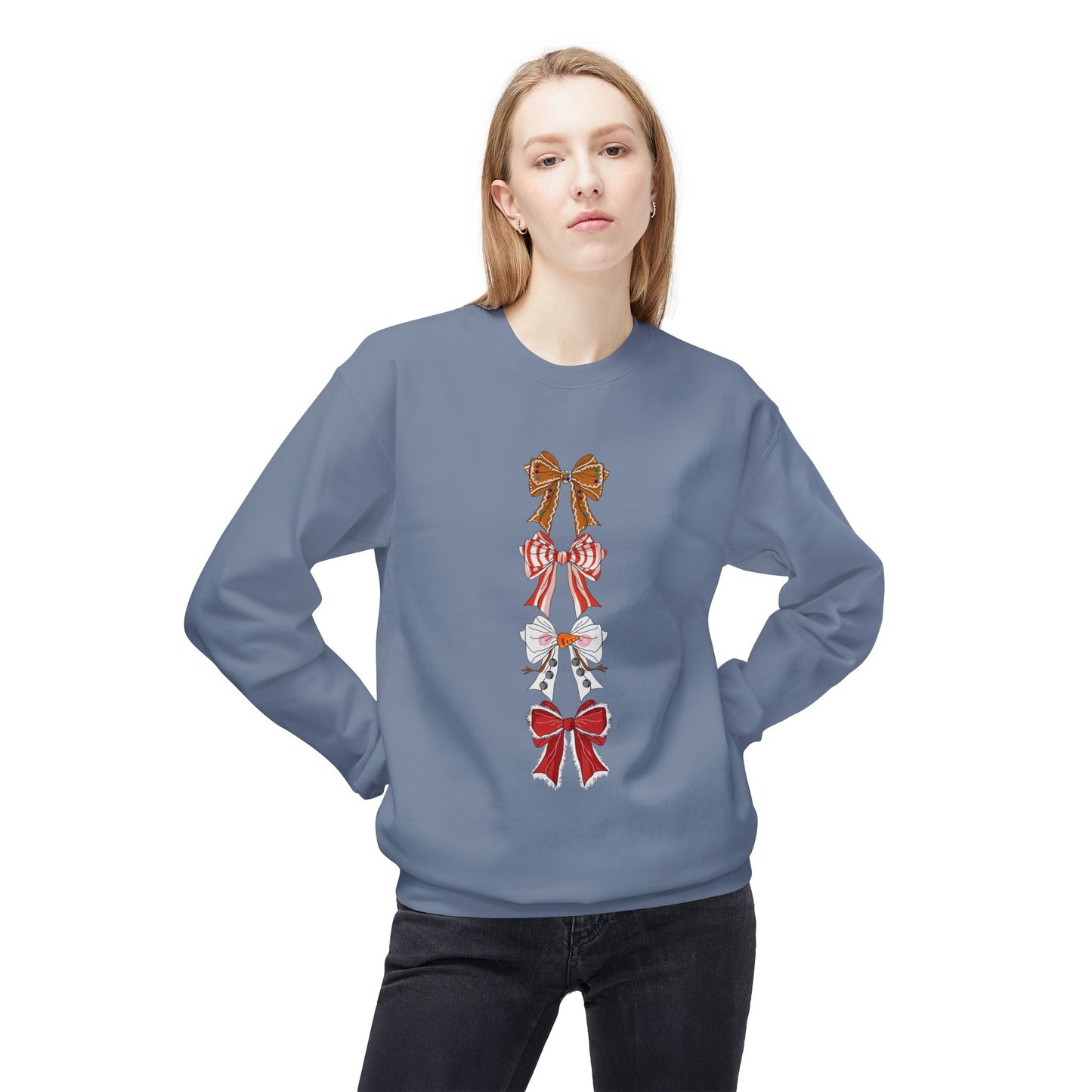 Friday Knights - Holiday Bows Fleece Crewneck Sweatshirt