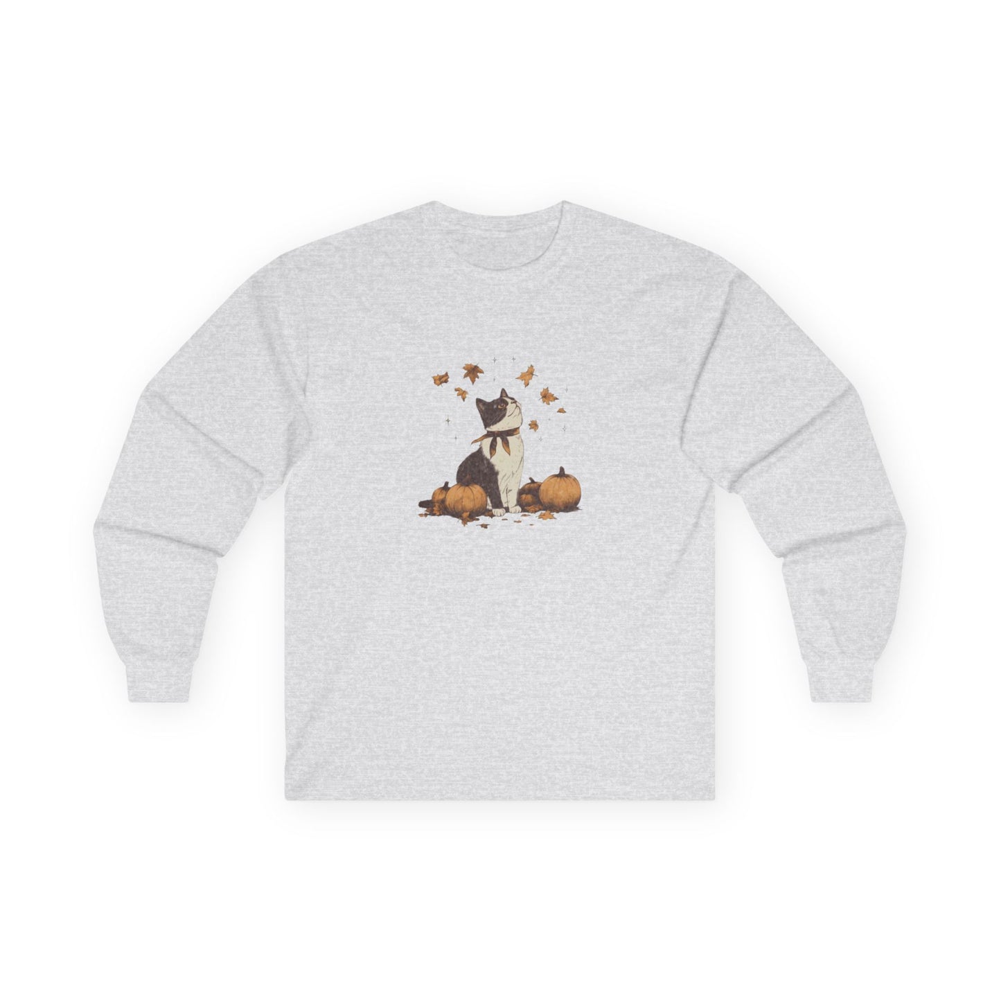 Cozy Fall Cat Long Sleeve Tee vintage