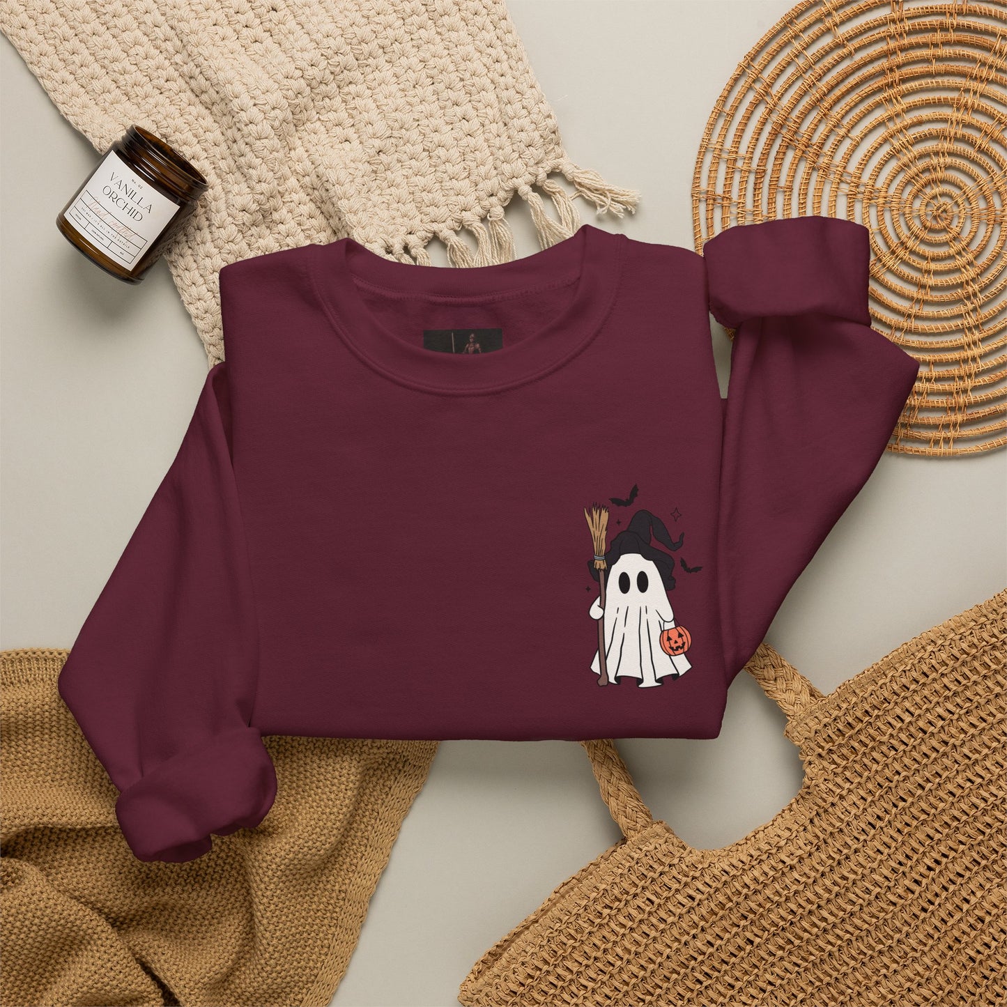 Friday Knights - Ghost in a Witch Hat Crewneck Sweatshirt