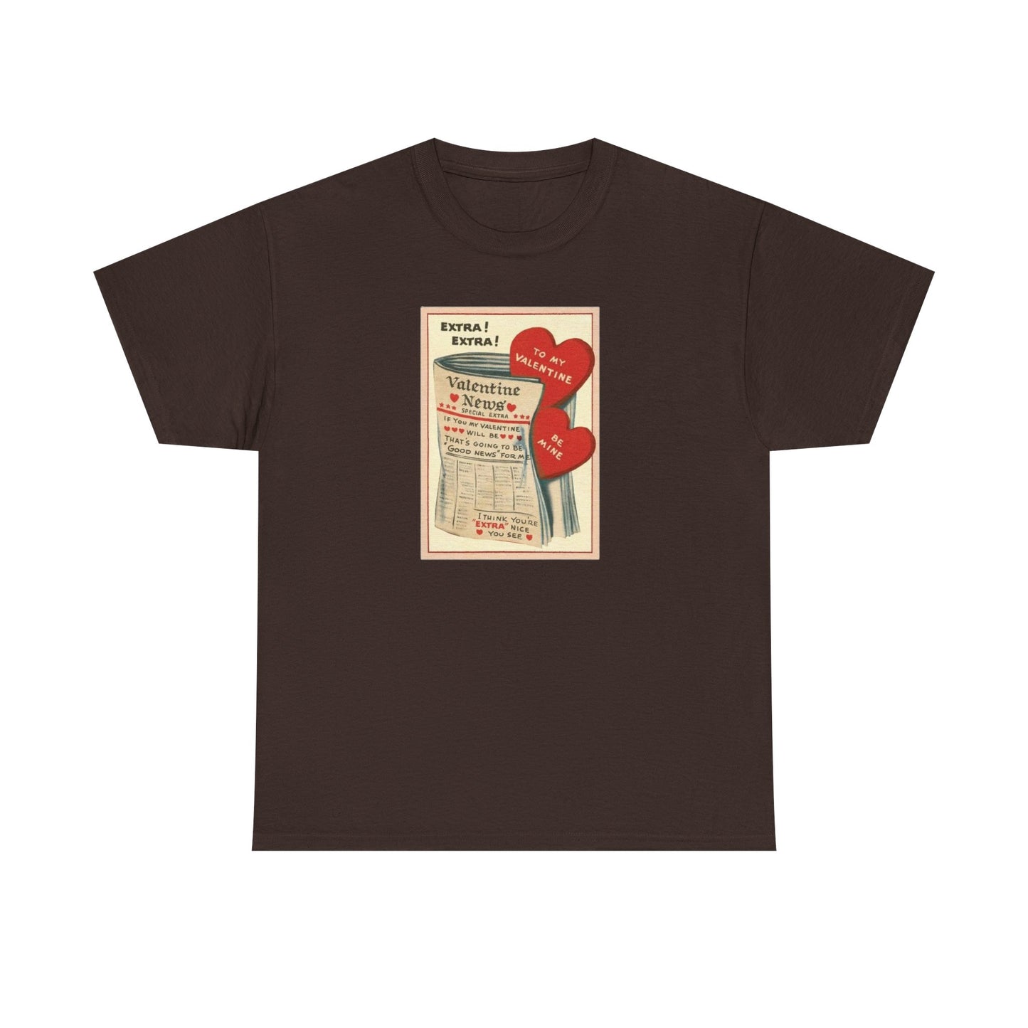 Friday Knights - Valentine’s Vintage Newspaper Hearts Tee