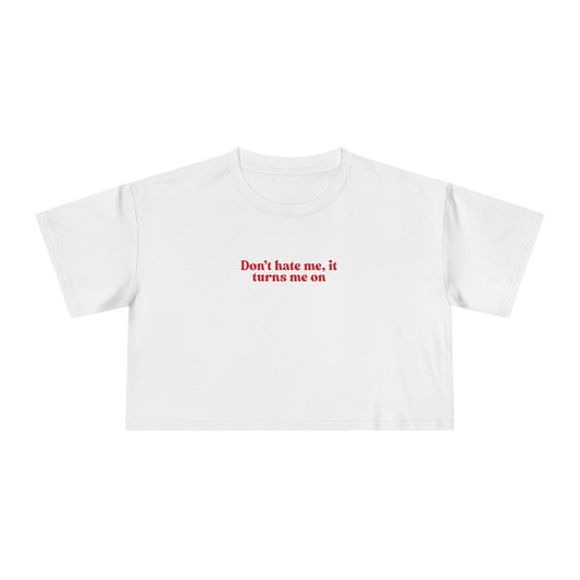 Friday Knights - Dont hate me it turns me on crop top