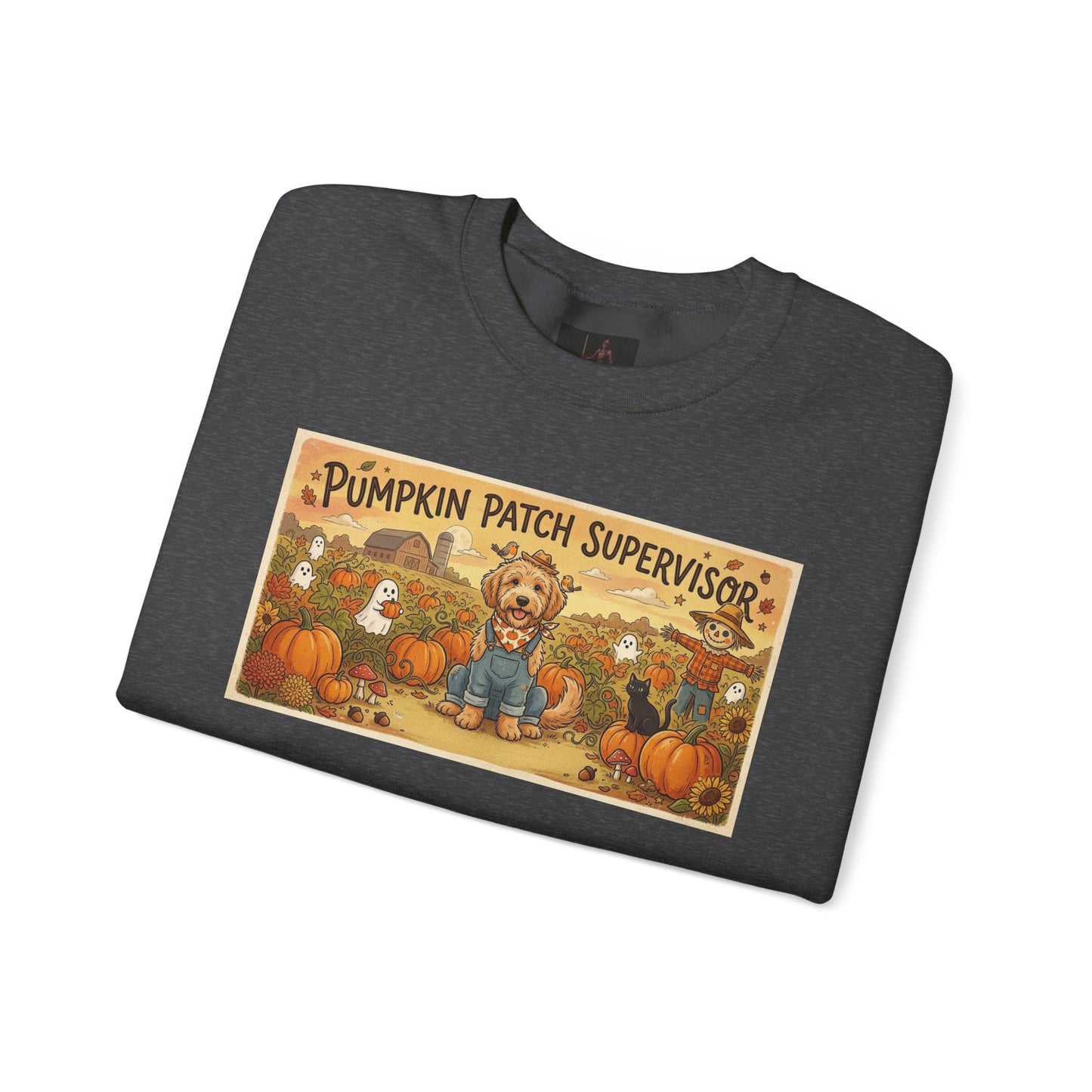 Friday Knights - Golden Doodle Pumpkin Patch Supervisor Crewneck Sweatshirt
