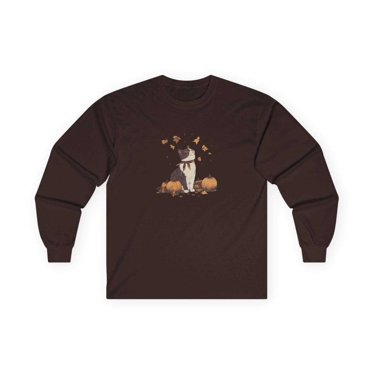 Cozy Fall Cat Long Sleeve Tee vintage