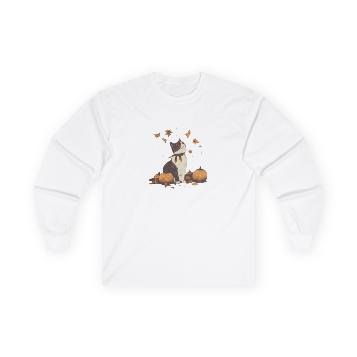 Cozy Fall Cat Long Sleeve Tee vintage