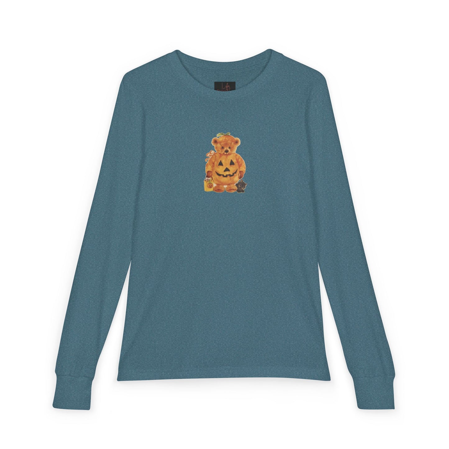 Friday Knights KIDS- Teddy Bear Pumpkin Jack-O’-Lantern Long Sleeve Tee