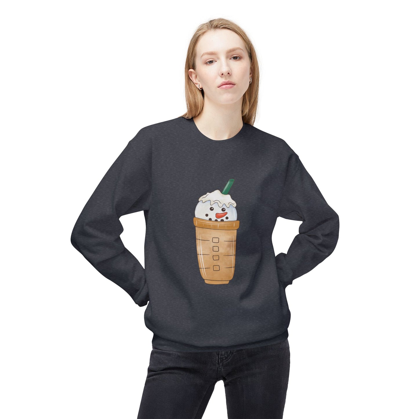Friday Knights -  Snowman Coffee Cup Frappe fleece Sweatshirt