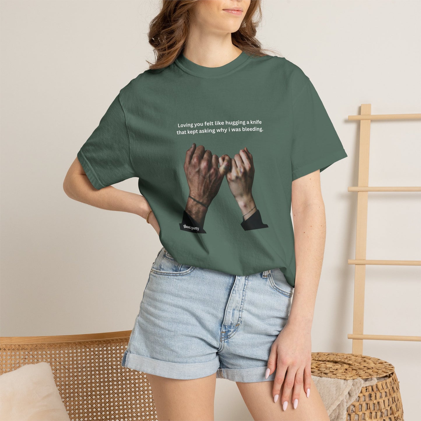 "Loving you felt like hugging a knife" tee