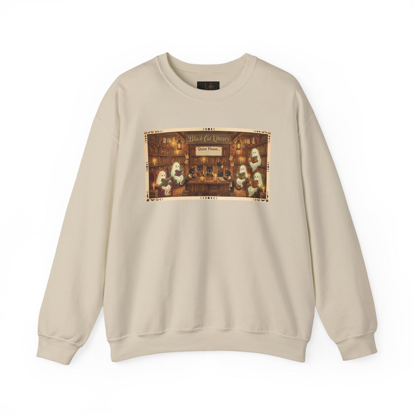 Friday Knights - Black Cat Library Crewneck Sweatshirt