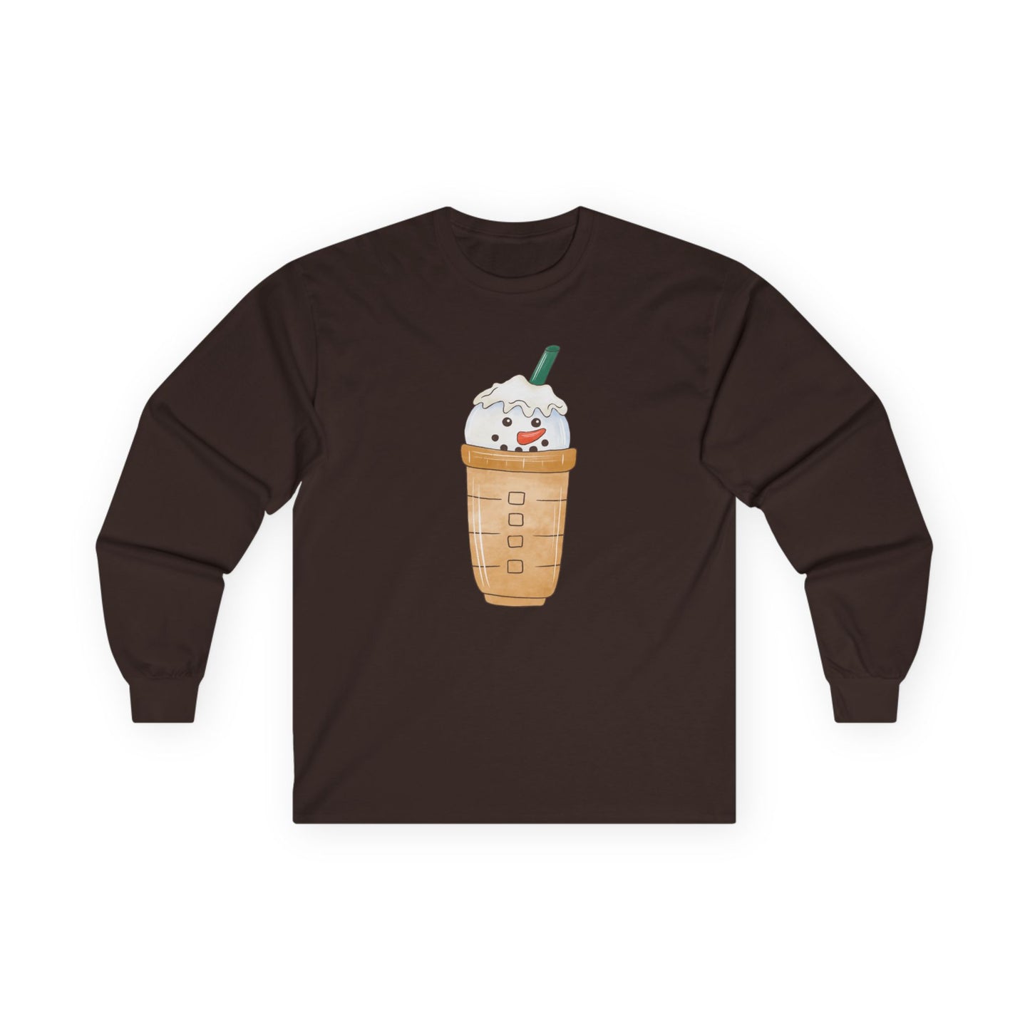 Friday Knights - Kawaii Snowman Frappuccino Long Sleeve Tee NONFLEECE