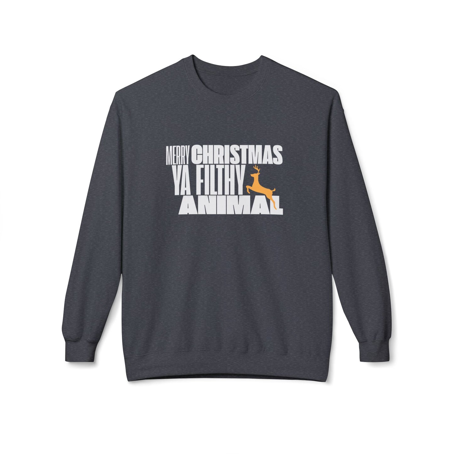 Friday Knights - Merry Christmas ya filthy Animal Fleece Crewneck Sweatshirt