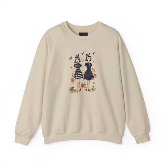 Friday Knights - Vintage Halloween Witch Sisters Sweatshirt