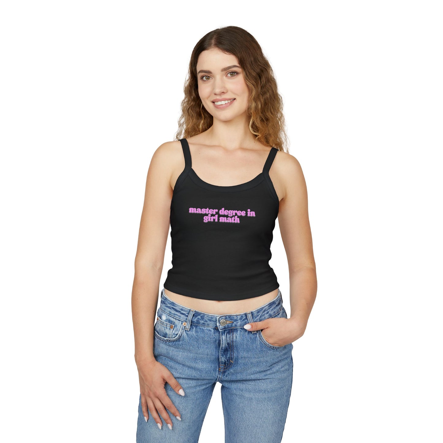 Friday Knights - Master Degree in Girl Math Spaghetti Strap Tank Top