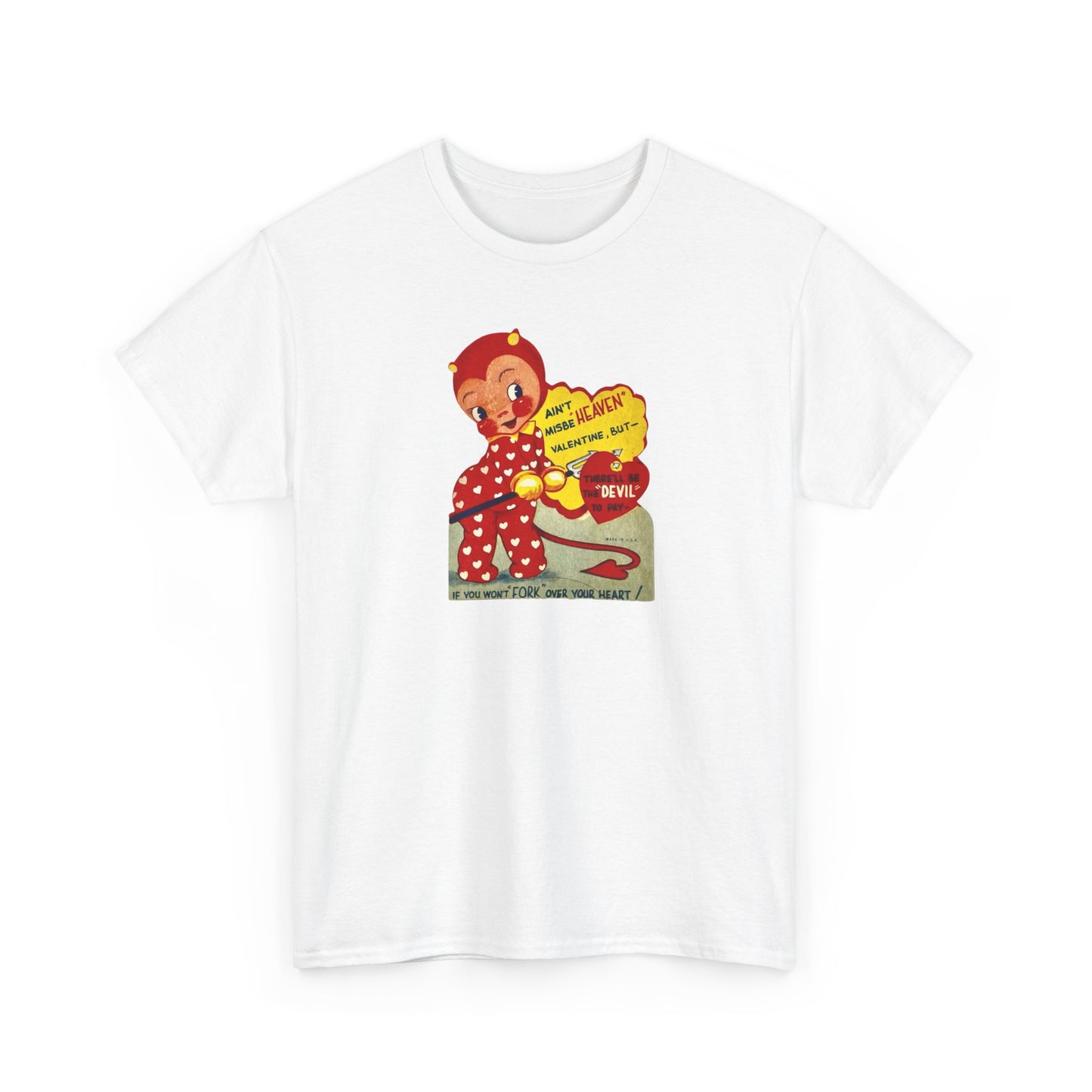 Friday Knights - Fork your heart Devil tee vintage Graphic T-Shirt