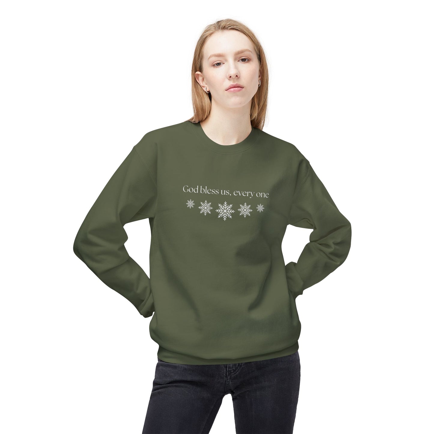 Friday Knights - God bless us, every one Snowflake Holiday fleece Pullover