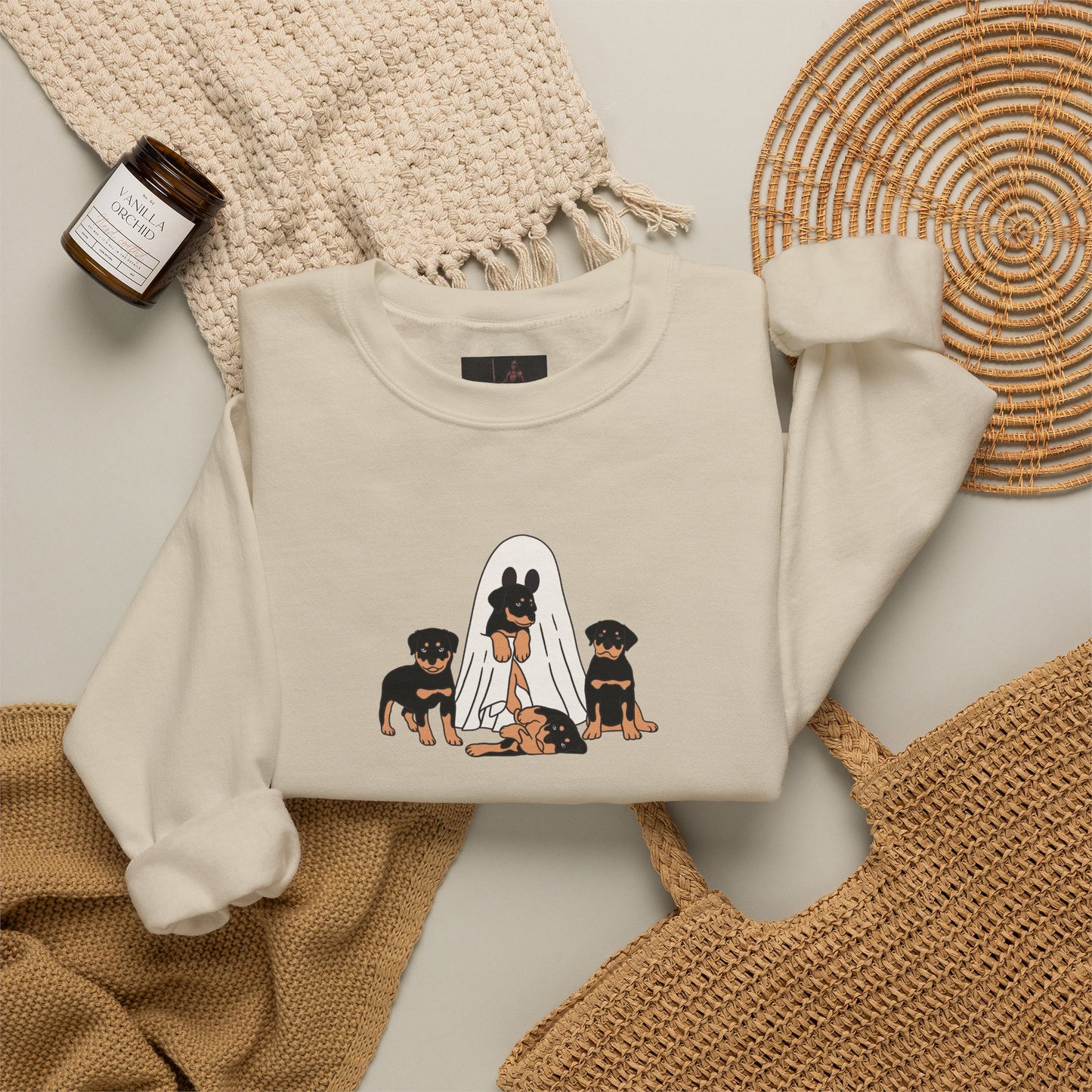 Friday Knights - Rottie ghost Crewneck Sweatshirt