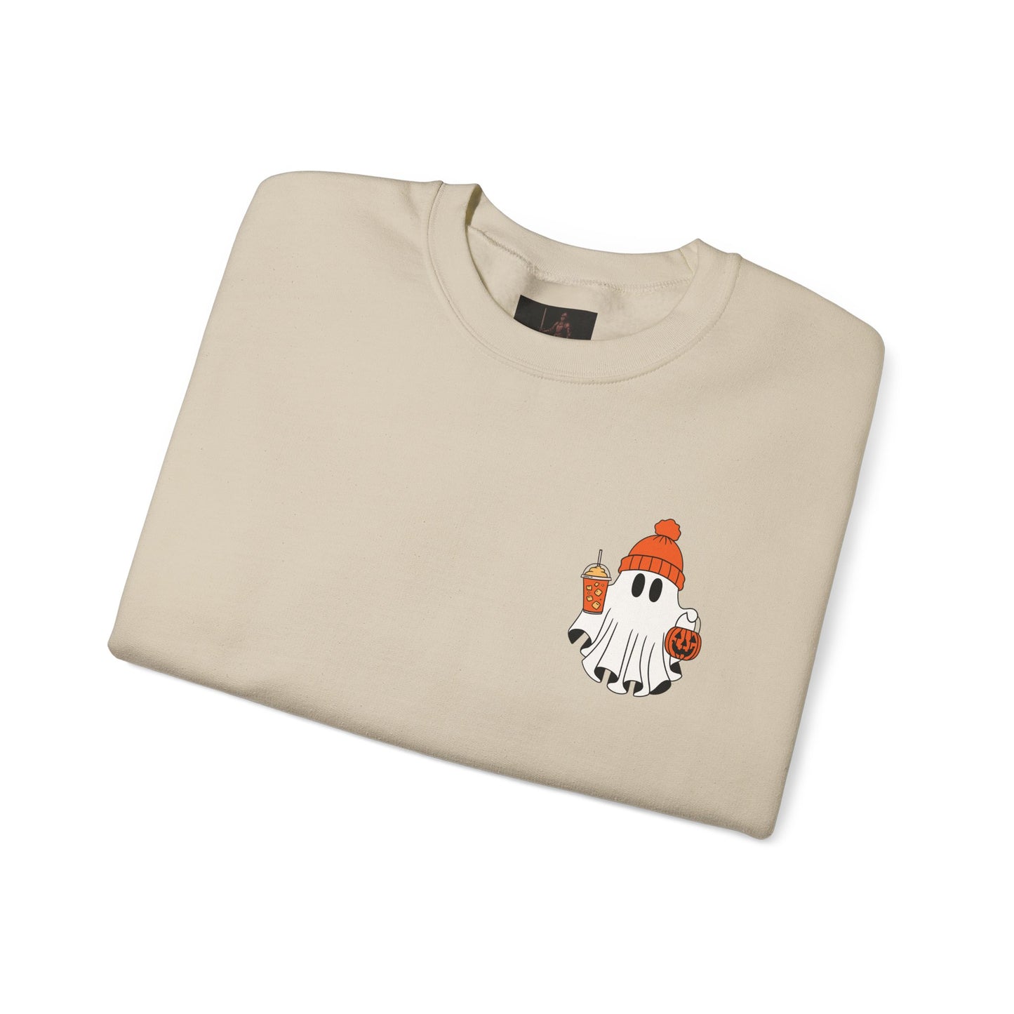 Friday Knights- Ghost in a Beanie Crewneck Sweatshirt