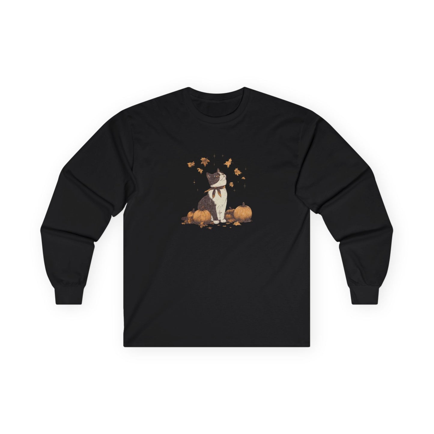 Cozy Fall Cat Long Sleeve Tee vintage