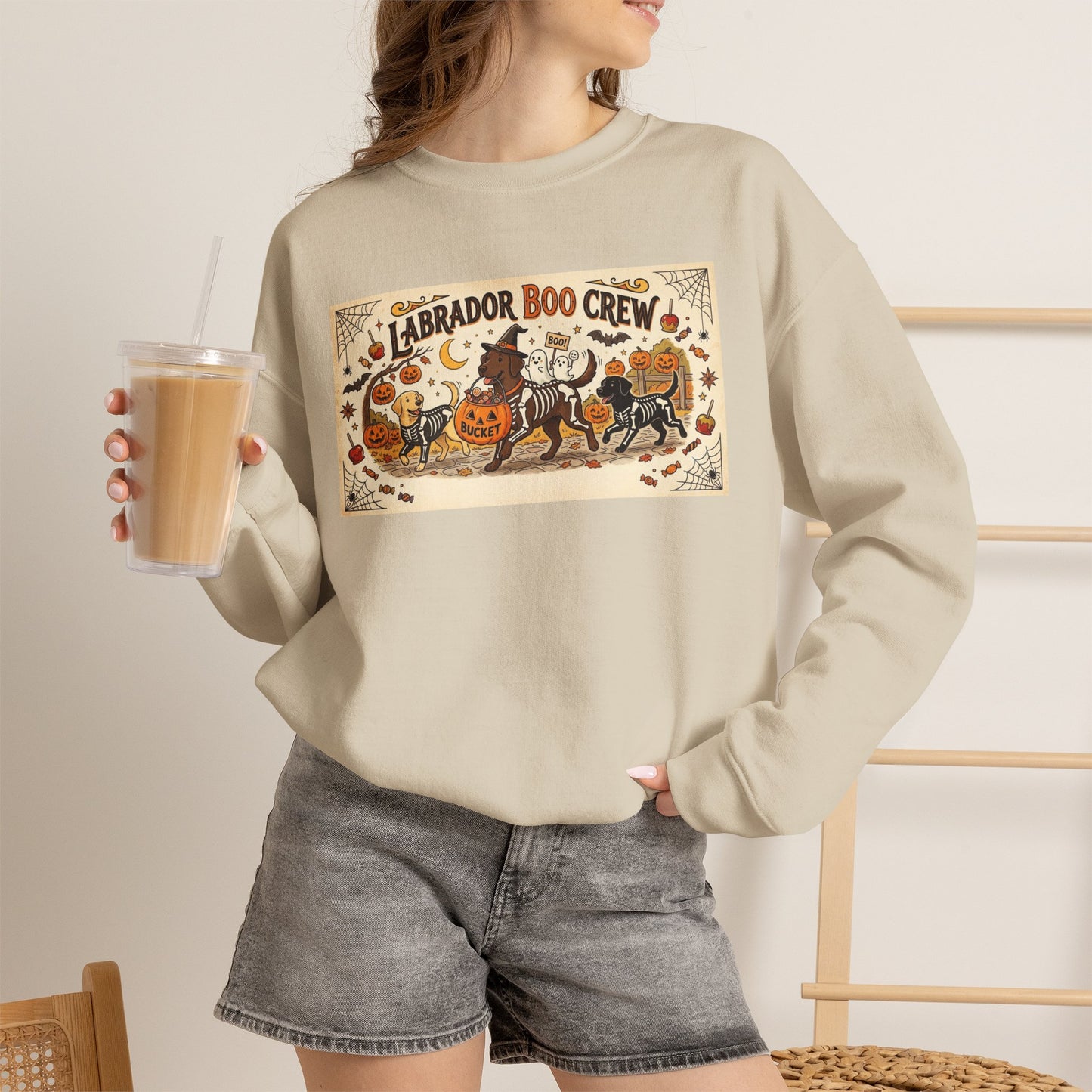 Friday Knights - Labrador Boo Crew Halloween Sweatshirt