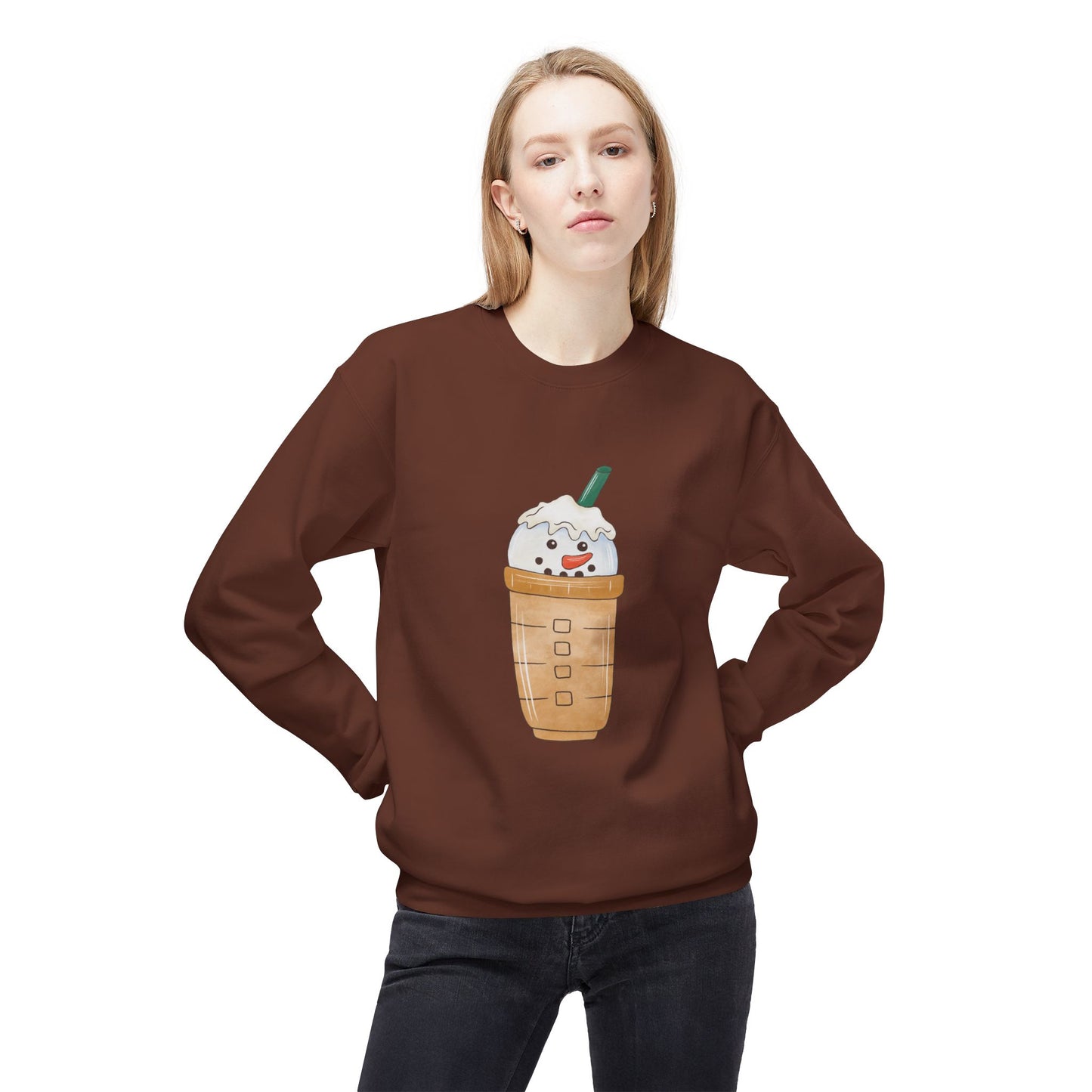 Friday Knights -  Snowman Coffee Cup Frappe fleece Sweatshirt