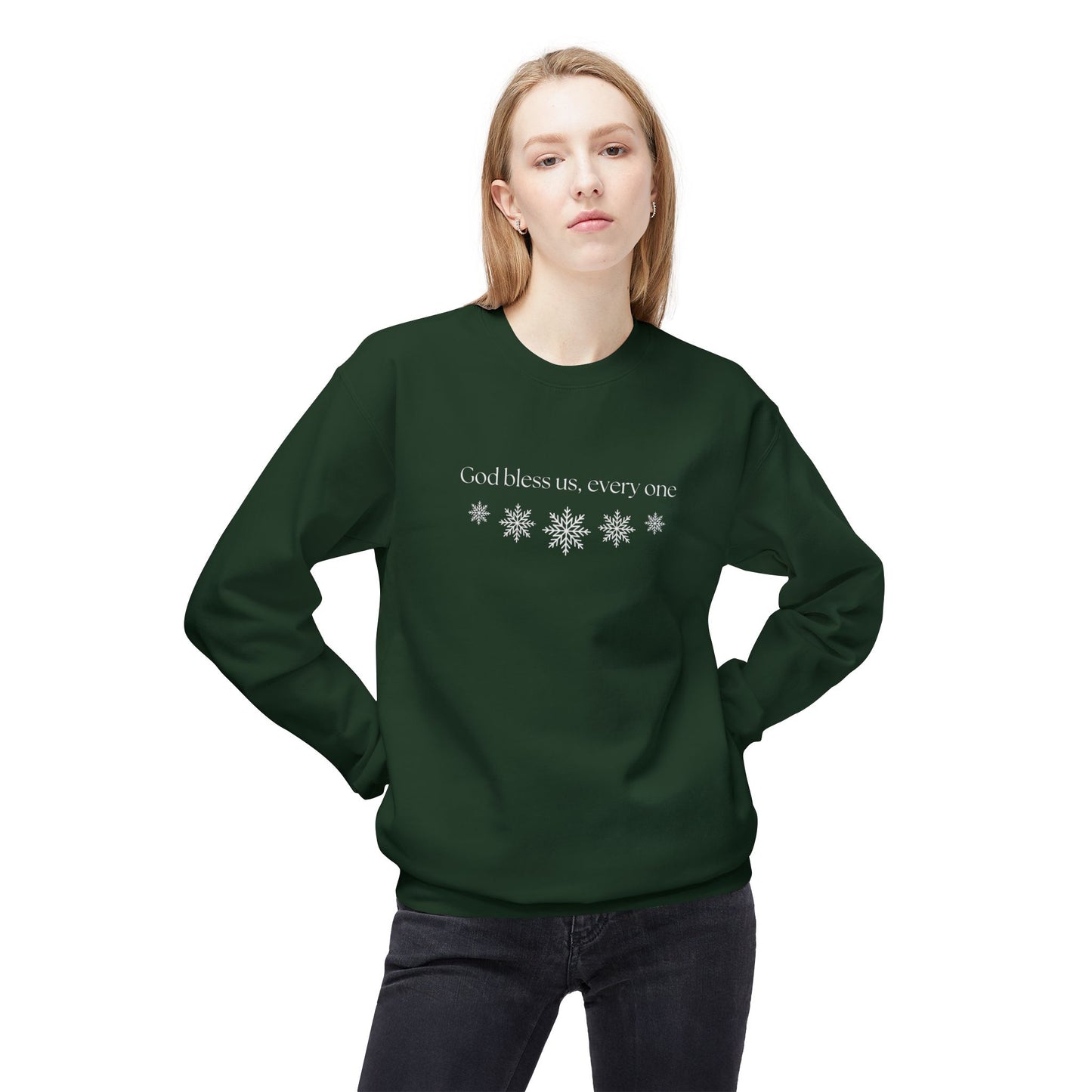 Friday Knights - God bless us, every one Snowflake Holiday fleece Pullover