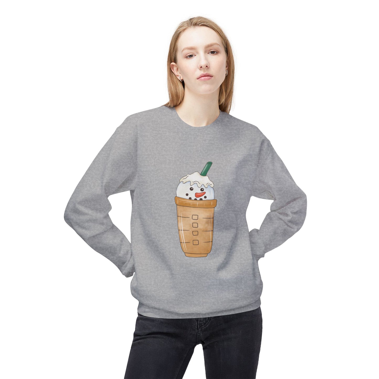 Friday Knights -  Snowman Coffee Cup Frappe fleece Sweatshirt