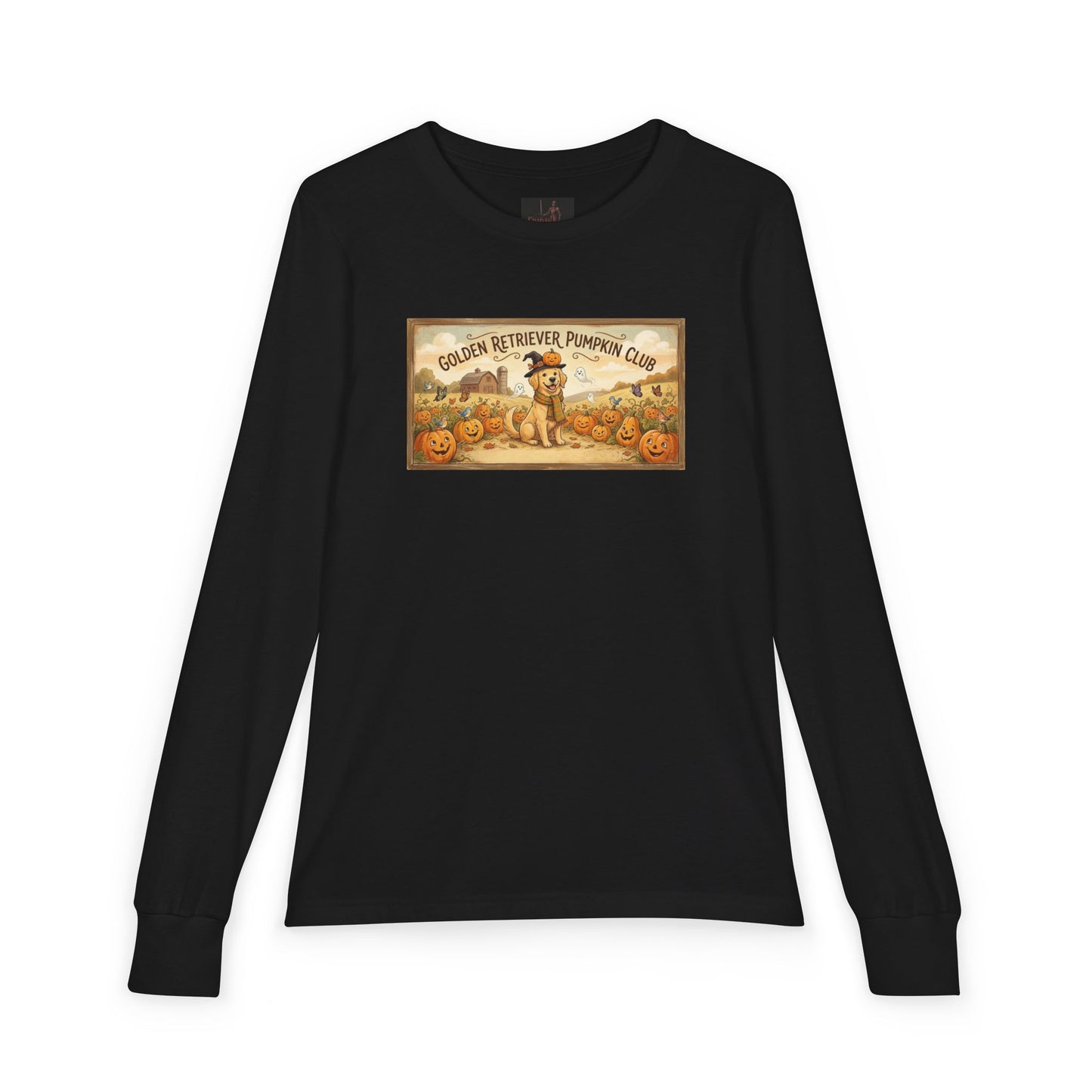 Friday Knights KIDS- Golden Retriever Pumpkin Club Youth Long Sleeve Tee